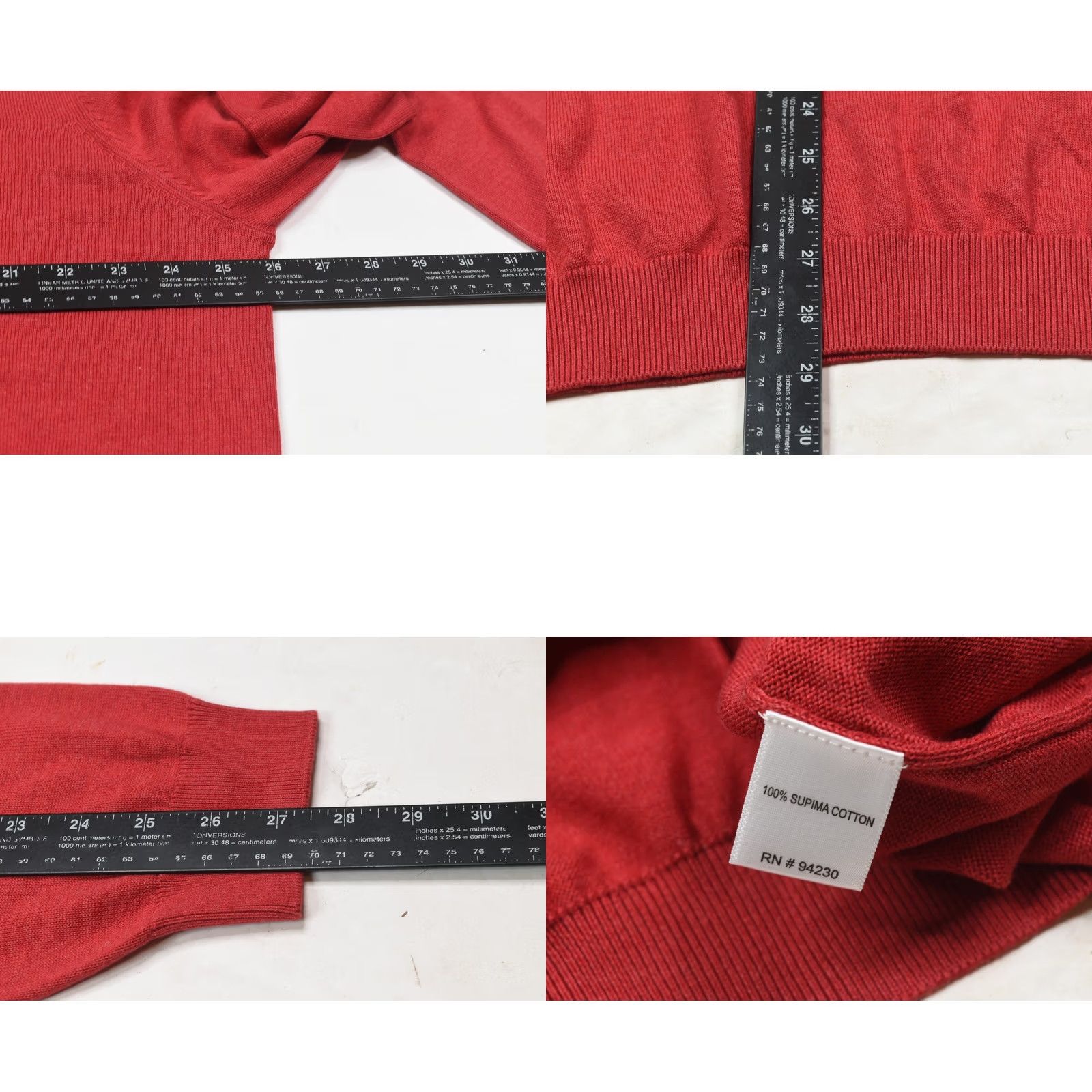 Vintage Paul Fredrick Supima Cotton V-Neck Sweater Mens 2XL Red Long Sleeve Pullover Size US XXL / EU 58 / 5 - 8 Thumbnail