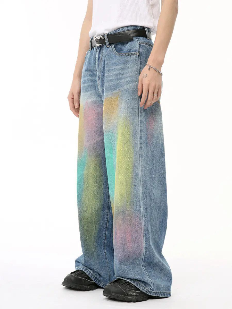 Japanese Brand Retro hip-hop colored graffiti jeans Size US 32 / EU 48 - 4 Thumbnail