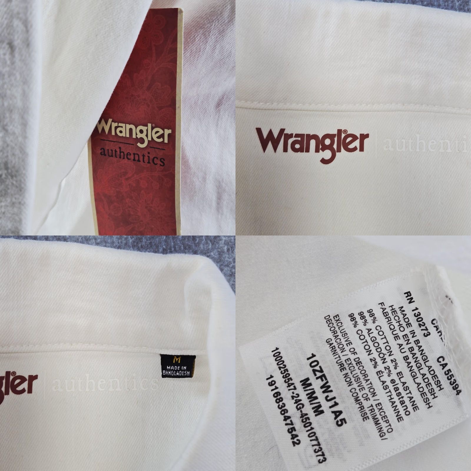 Wrangler Wrangler Jacket Womens M White Denim Cotton Blend Slim Collared Button Size M / US 6-8 / IT 42-44 - 8 Thumbnail
