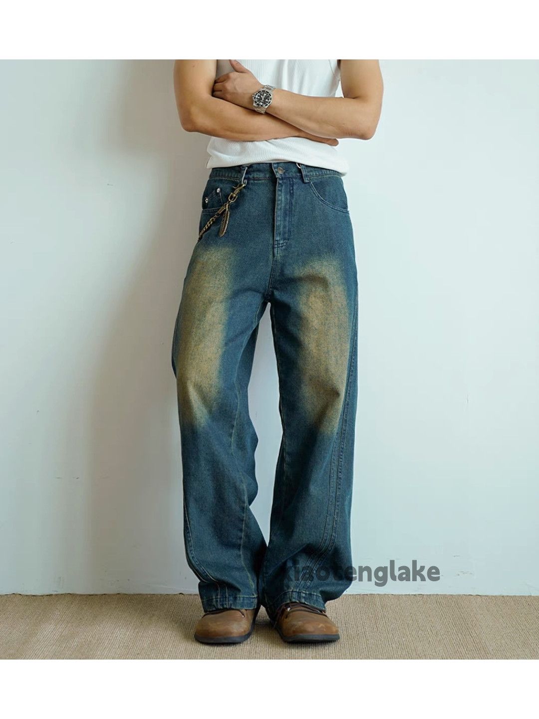 Jean × Vintage washed faded cleanfit rusty skate loose baggy jeans Size US 34 / EU 50 - 6 Thumbnail