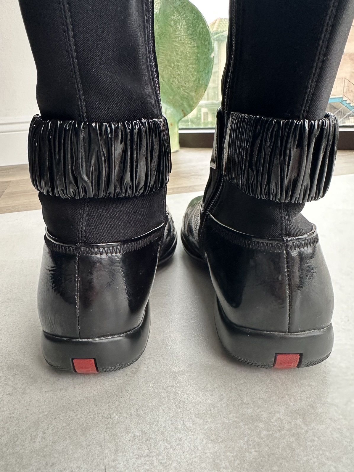 Prada Prada Vintage Linea Rossa Leather Ankle Boots Size US 5 / IT 35 - 4 Thumbnail