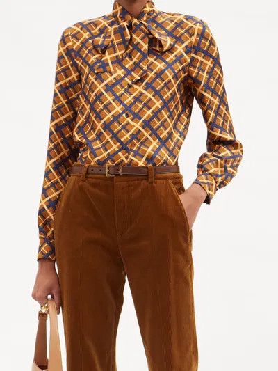 Saint Laurent Paris o1y0126 Silk Shirt in Multicolor Size M / US 6-8 / IT 42-44 - 4 Thumbnail