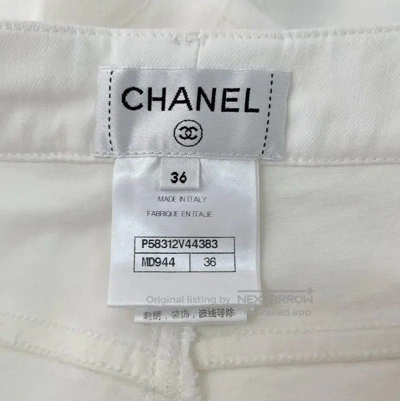 Chanel Chanel White Cotton Women's Denim Pants . Size 23" - 6 Thumbnail