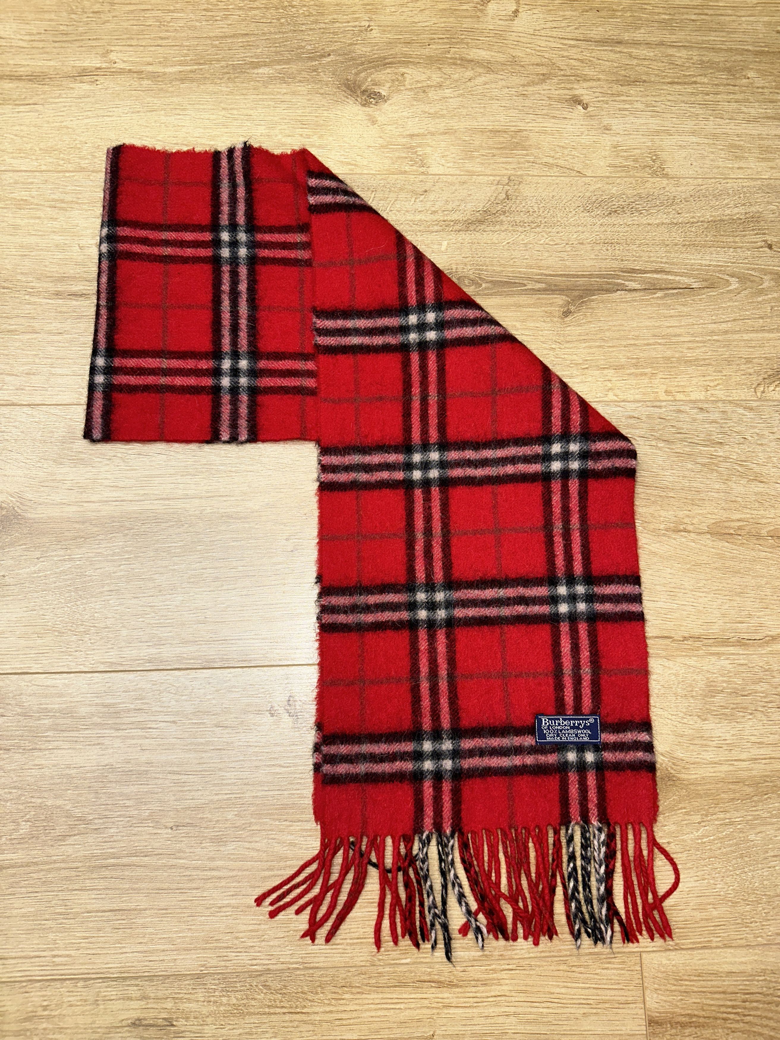 Burberry Iconic Burberrys Red Nova Check Scarf 150x23cm Size ONE SIZE - 7 Thumbnail