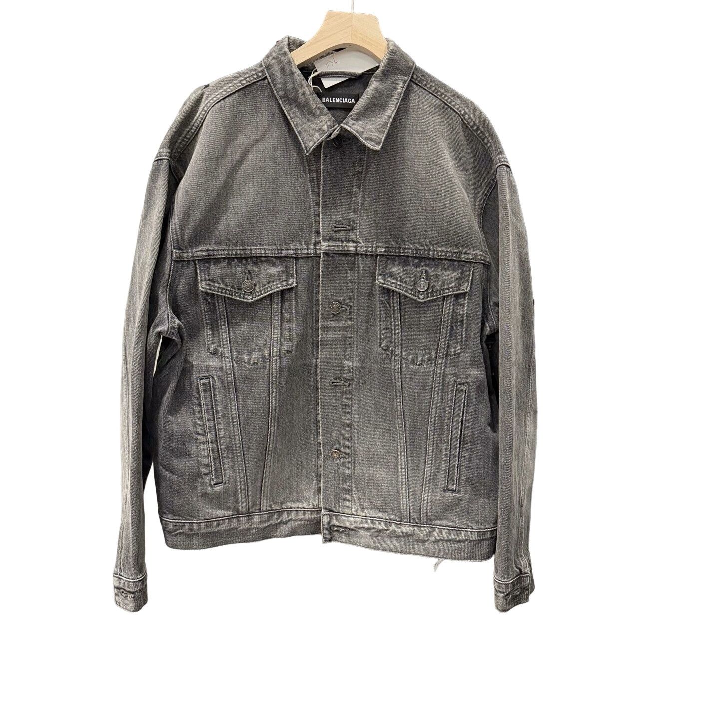 Balenciaga Balenciaga Logo Back Denim Jacket Size M Size US M / EU 48-50 / 2 - 1 Thumbnail