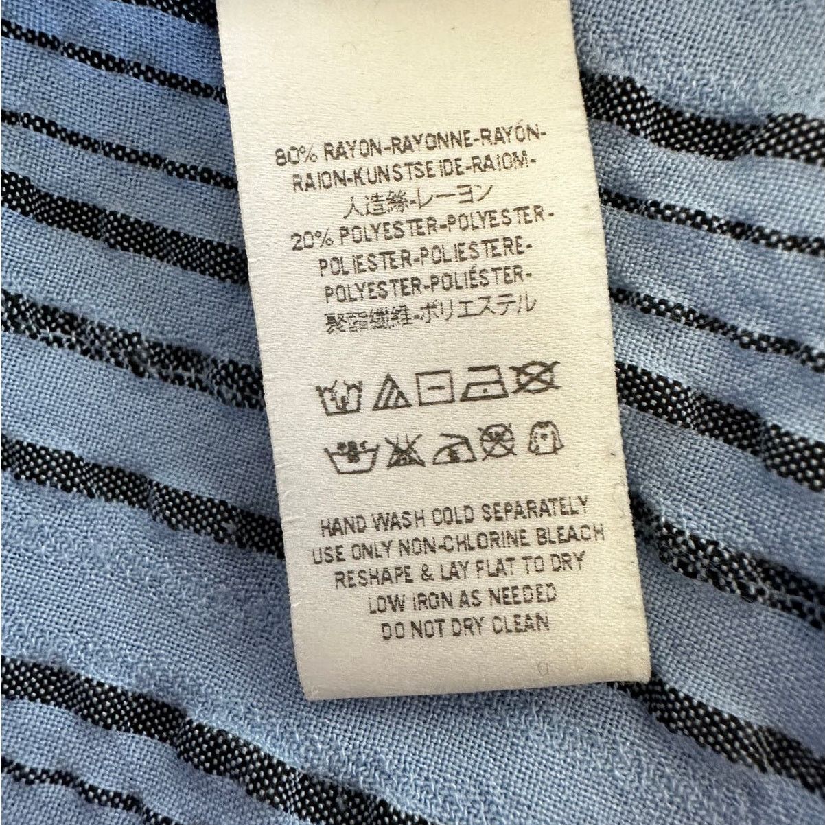 Free People Free People Blue and Gray Stripped Oversized Blouse Sz XS Size XS / US 0-2 / IT 36-38 - 8 Thumbnail
