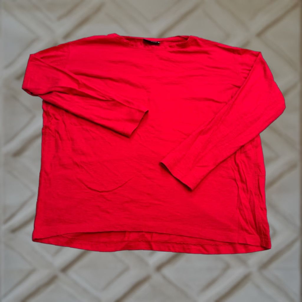 Vintage AP.NY Long Sleeve T-Shirt Womens Medium Red Round Neck 100% Cotton Casual Tee Size M / US 6-8 / IT 42-44 - 1 Thumbnail