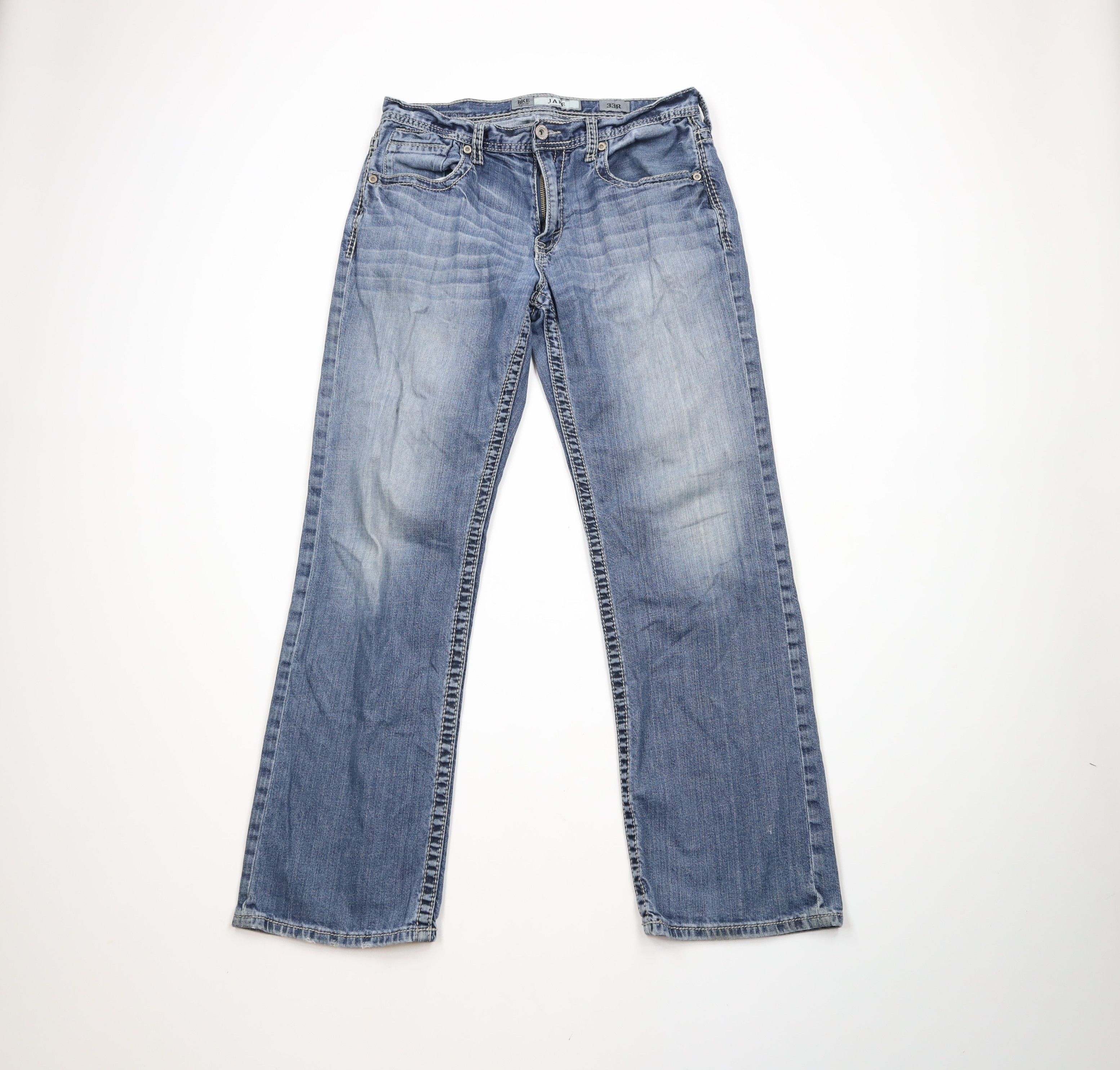 Vintage Buckle BKE Thick Stitch Stretch Jake Bootleg Denim Jeans Size US 33 - 1 Thumbnail