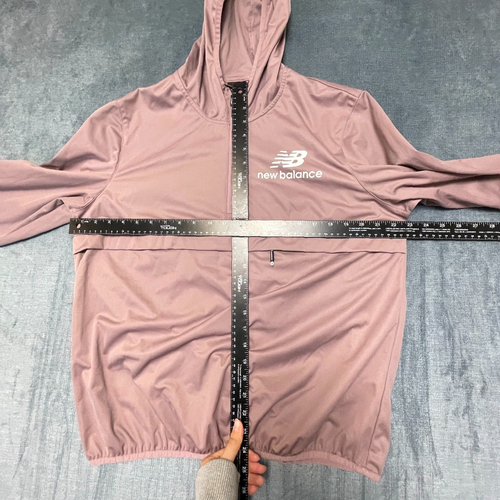 Nike New Balance Windbreaker Jacket Womens 2XL Pink Performance Hooded Quarter Zip Size XXL / US 16-18 / IT 52-54 - 7 Thumbnail