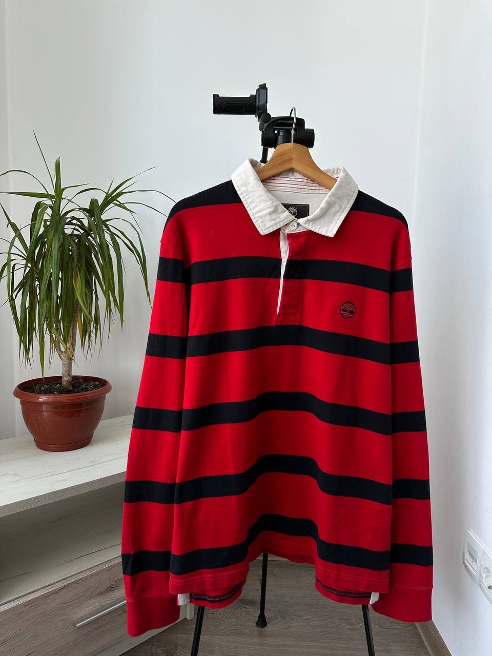 Timberland × Vintage Vintage Timberland Red Rugby Striped Sweatshirt Size US XL / EU 56 / 4 - 5 Thumbnail