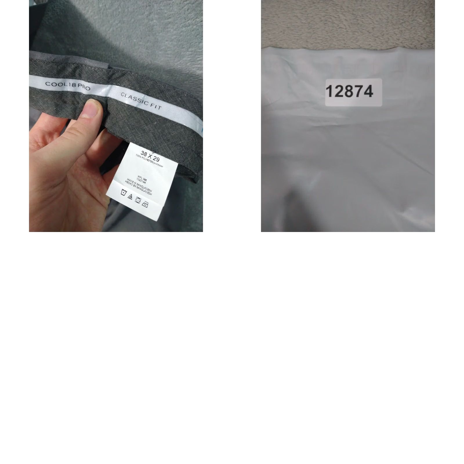 Haggar Haggar Pants Mens 38x29 Gray Cool 18 Pro Performance Classic Fit Stretch - 38 Inseam Flat Front Khakis Dressy Casual Business Formal Size US 38 / EU 54 - 8 Thumbnail