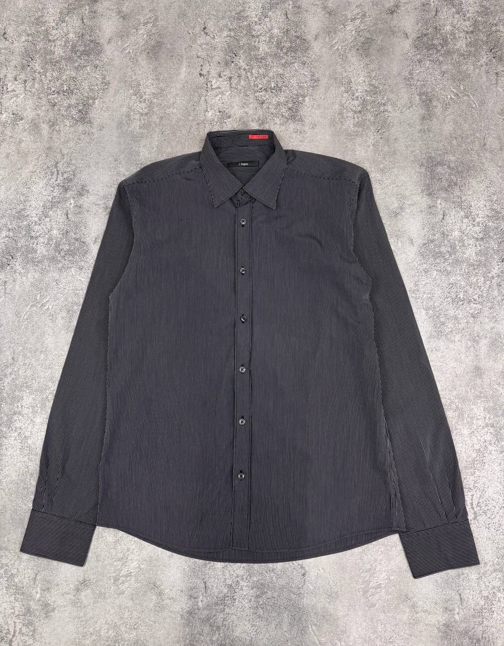 Z Zegna Z Zegna Men Drop 8 Striped Shirt Black Size L Size US L / EU 52-54 / 3 - 1 Thumbnail