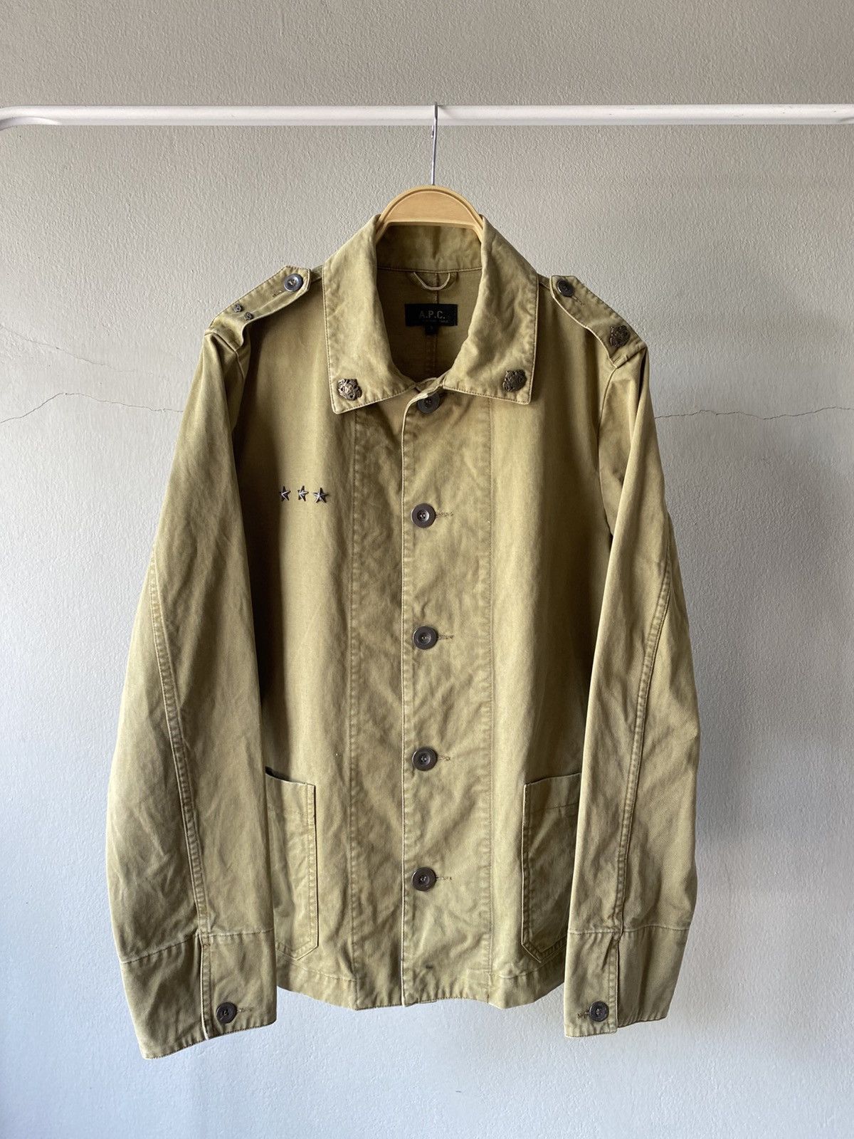 A.P.C. A.P.C. Military-Style Khaki Jacket Size US S / EU 44-46 / 1 - 1 Thumbnail