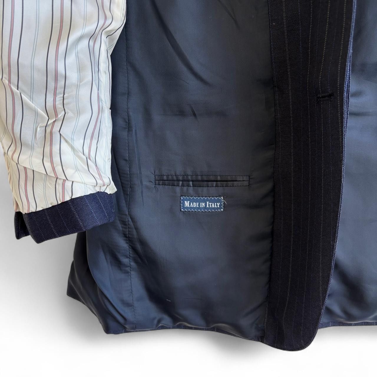 Polo Ralph Lauren 90s Polo Ralph Lauren navy wool pinstripe blazer 42S Italy Size 42S - 6 Thumbnail