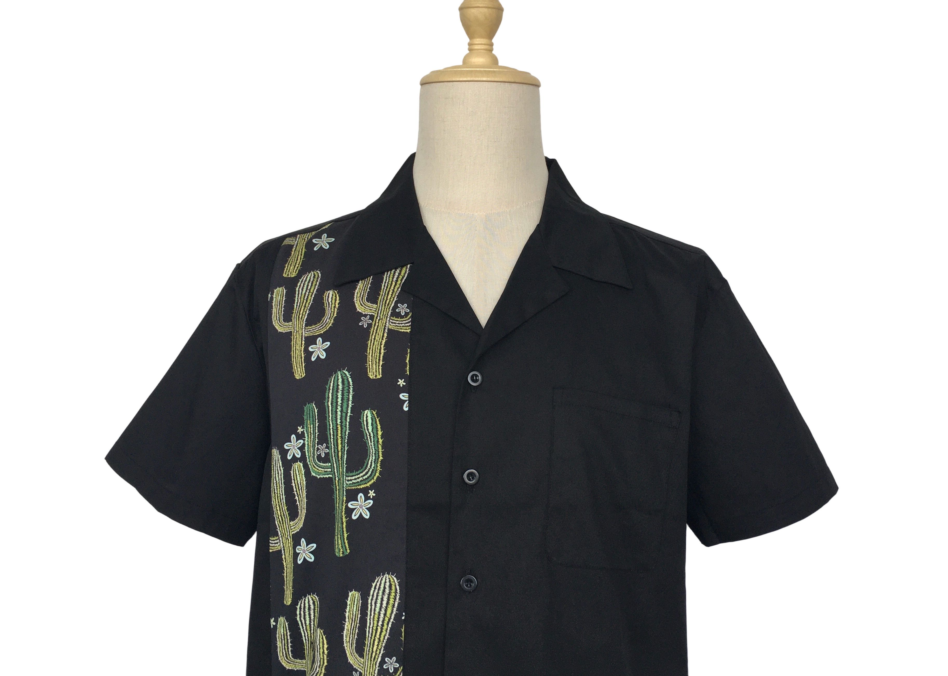 Other Vintage Style Contrast Men Shirts Black&Cactus Size US XL / EU 56 / 4 - 4 Thumbnail