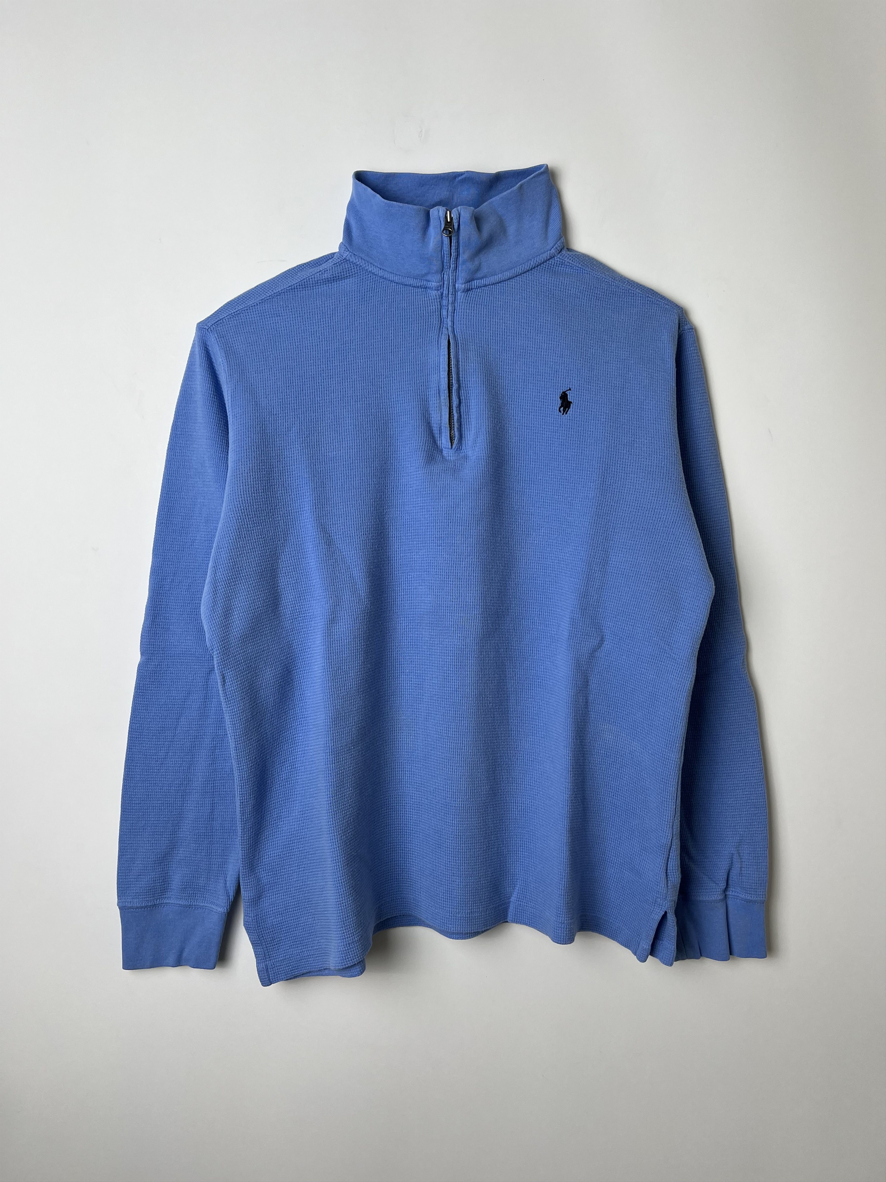 Polo Ralph Lauren Ralph Lauren Quarter Zip Sweater Waffle Blue XL Size US XL / EU 56 / 4 - 1 Thumbnail