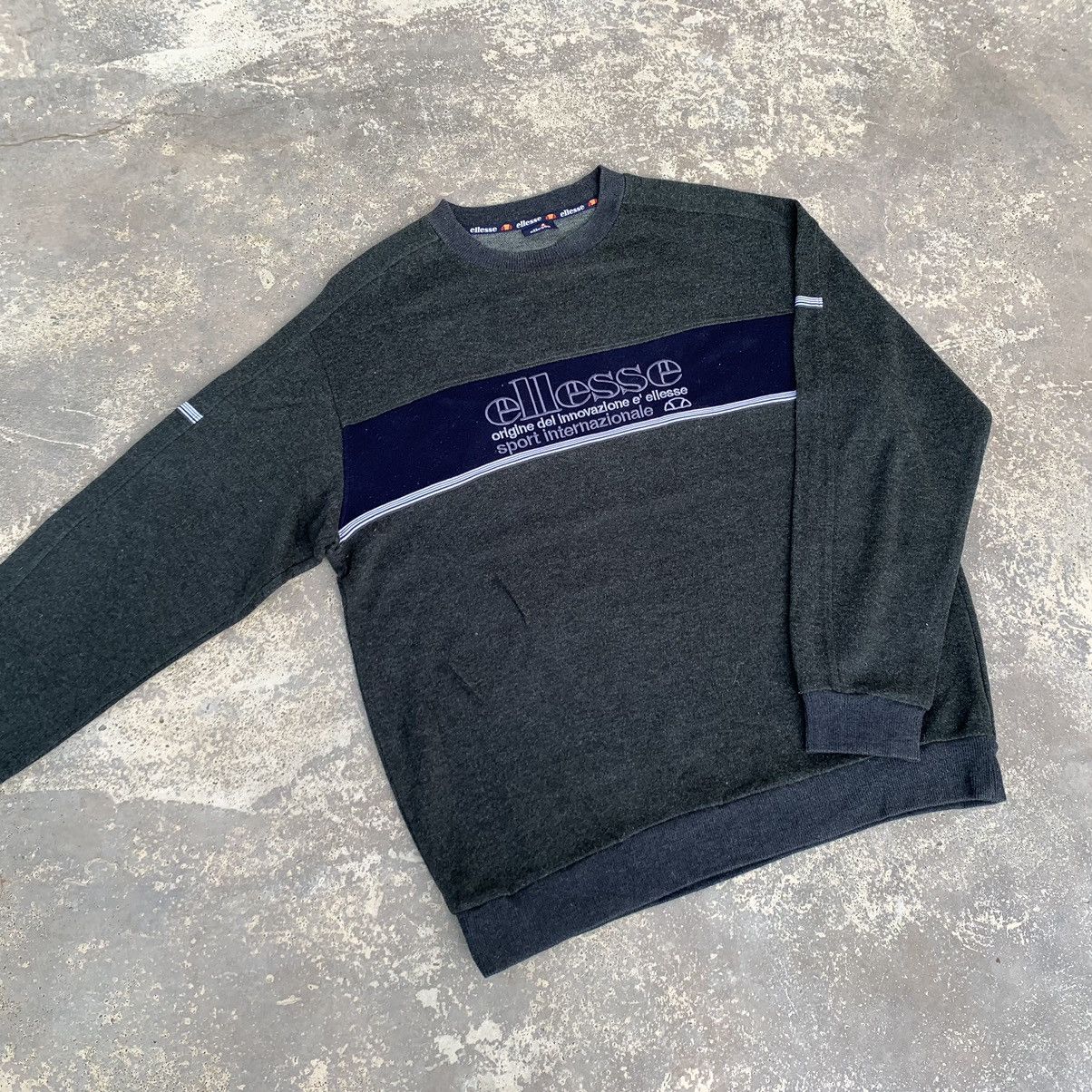 Ellesse × Vintage Vintage 90s Wool Ellesse Sweatshirt Embroidered Logo Size US L / EU 52-54 / 3 - 2 Thumbnail