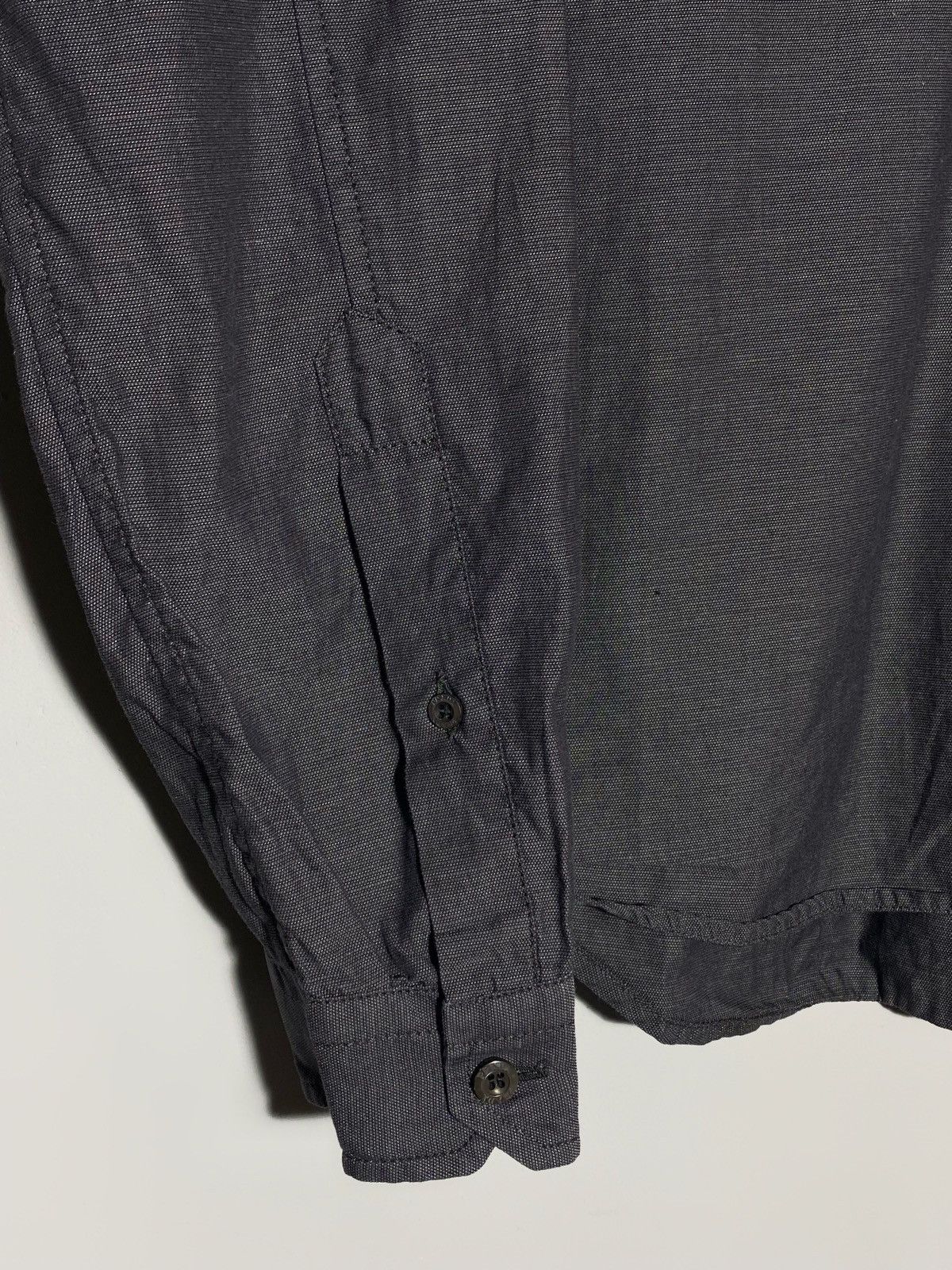 Prada Prada Dark Grey Black Tab Long Sleeve Button Up Shirt Size US M / EU 48-50 / 2 - 5 Thumbnail