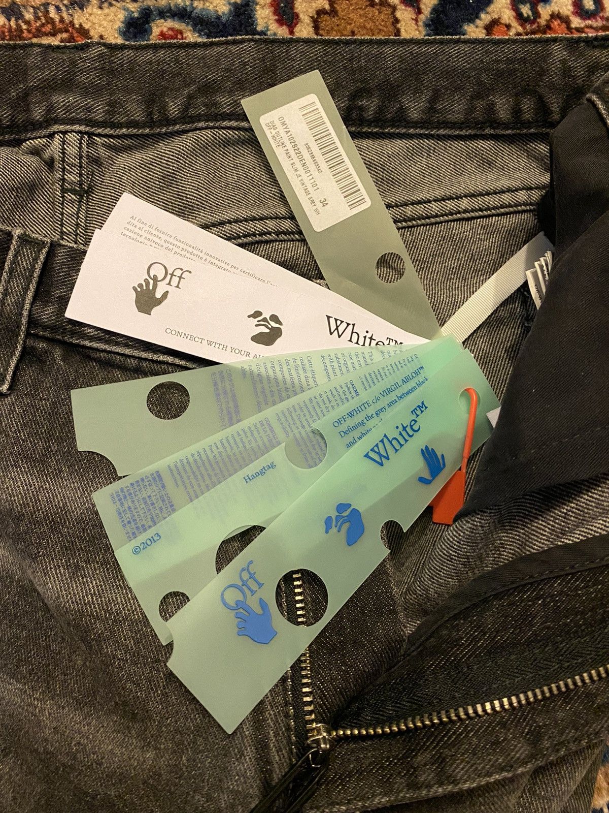 Off-White × Virgil Abloh Painter Slim Diagonal Embroidered Denim Size US 34 / EU 50 - 7 Thumbnail