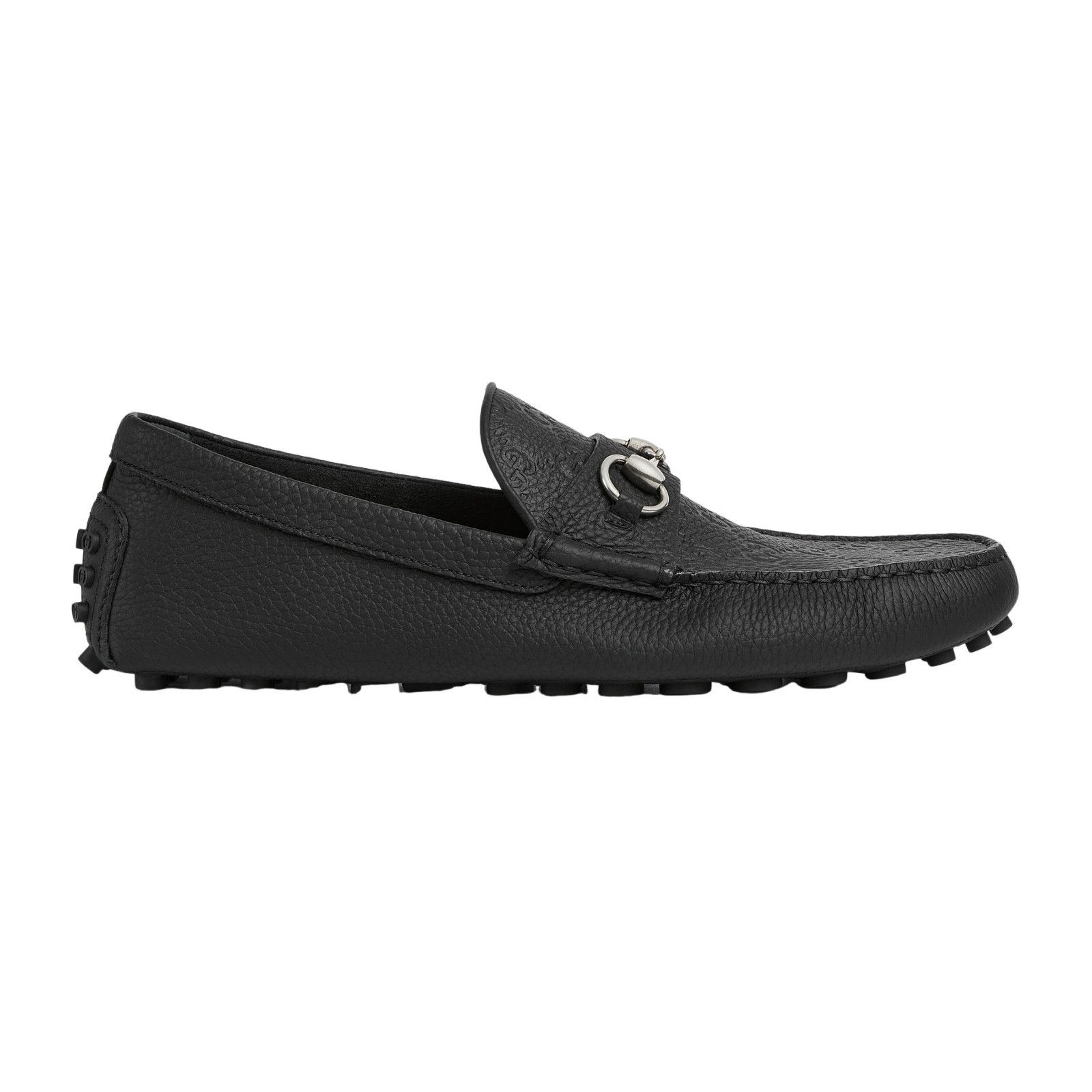 GUCCI $970 Men's Black GG Leather With Horsebit Drivers New