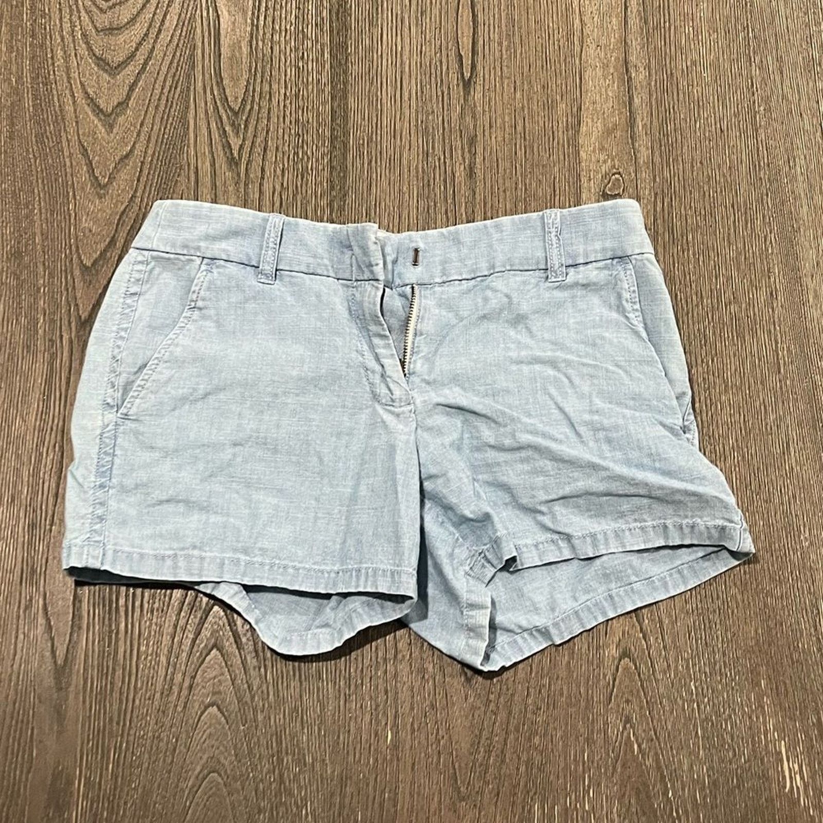 Vintage J. Crew Factory 100% Cotton Light Blue Chino Shorts Size 0 Size 25" / US 0 / IT 36 - 1 Thumbnail