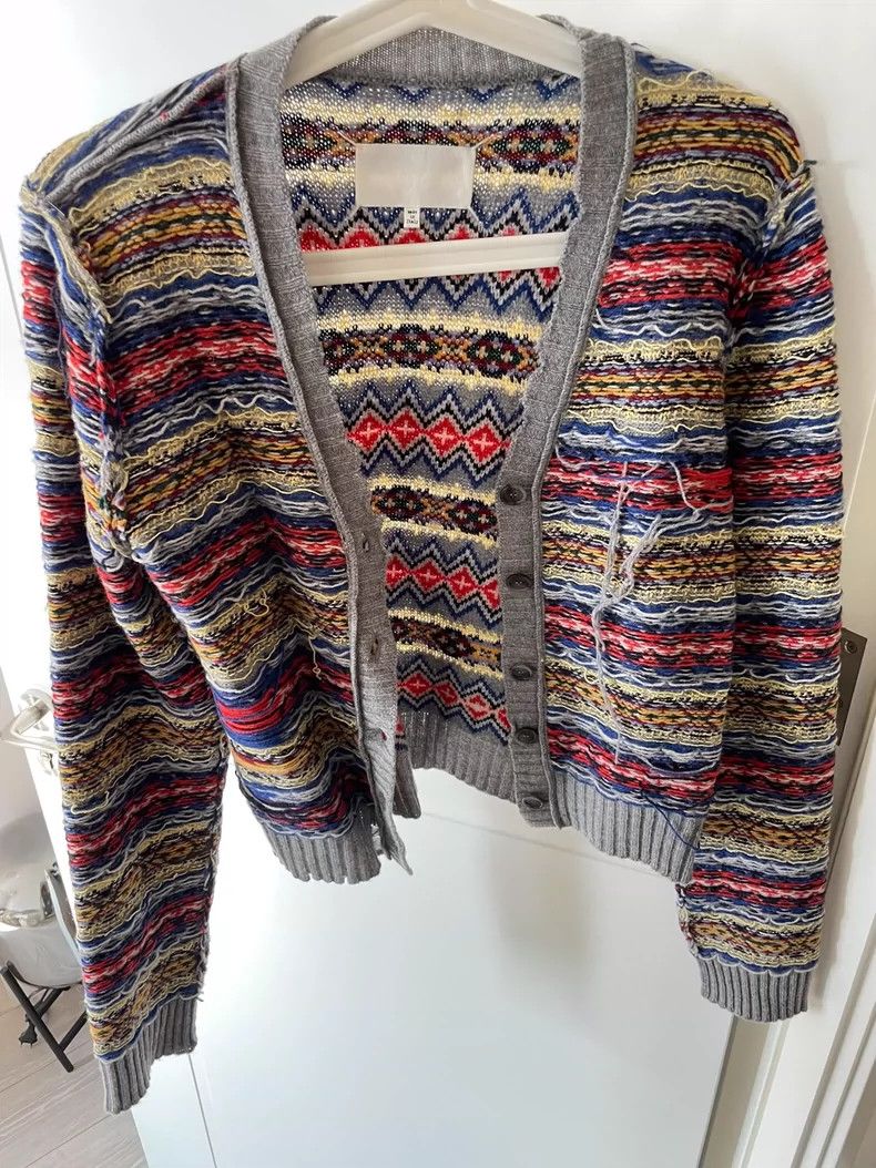 Maison Margiela Maison Margiela Mixed-color knitted cardigan sweater 2501-N Size US M / EU 48-50 / 2 - 1 Thumbnail