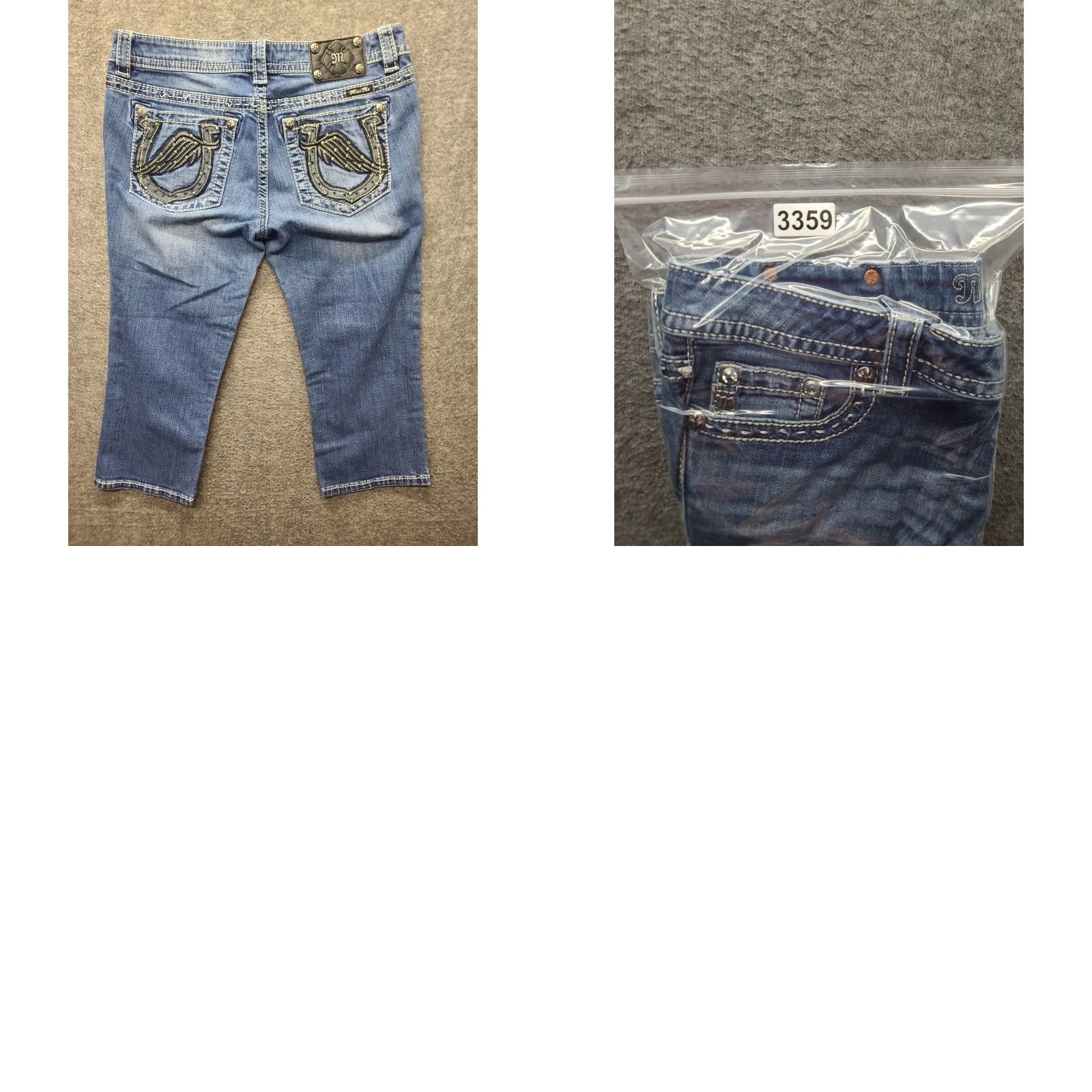 Miss Me Miss Me Capris Womens 31x21 Regular Fit Mid Rise Distressed Stretch Angel Wings Denim Capri Jeans Blue 5-Pocket Womens Shoes? Size ONE SIZE - 9 Thumbnail