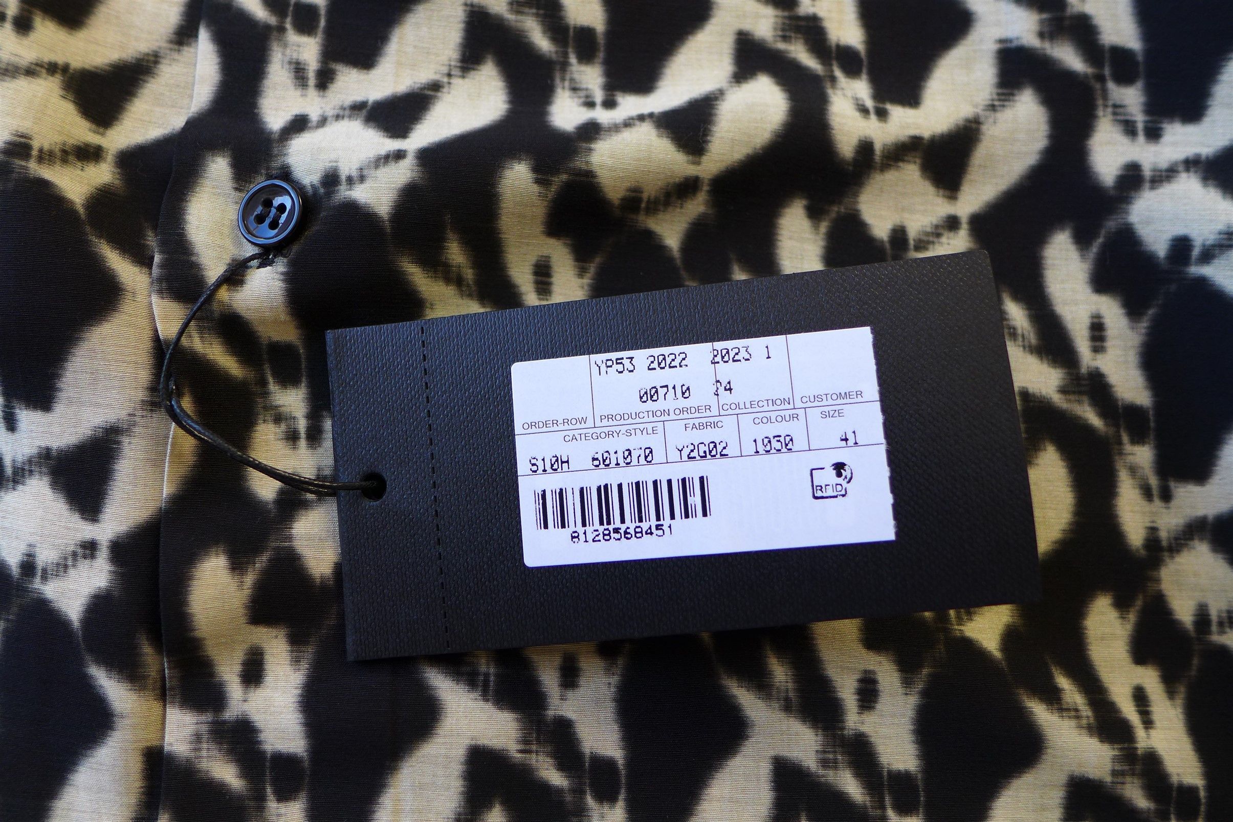 Saint Laurent Paris Saint Laurent Abstract Print Shirt - Noir & Sable Voile Size US M / EU 48-50 / 2 - 12 Thumbnail