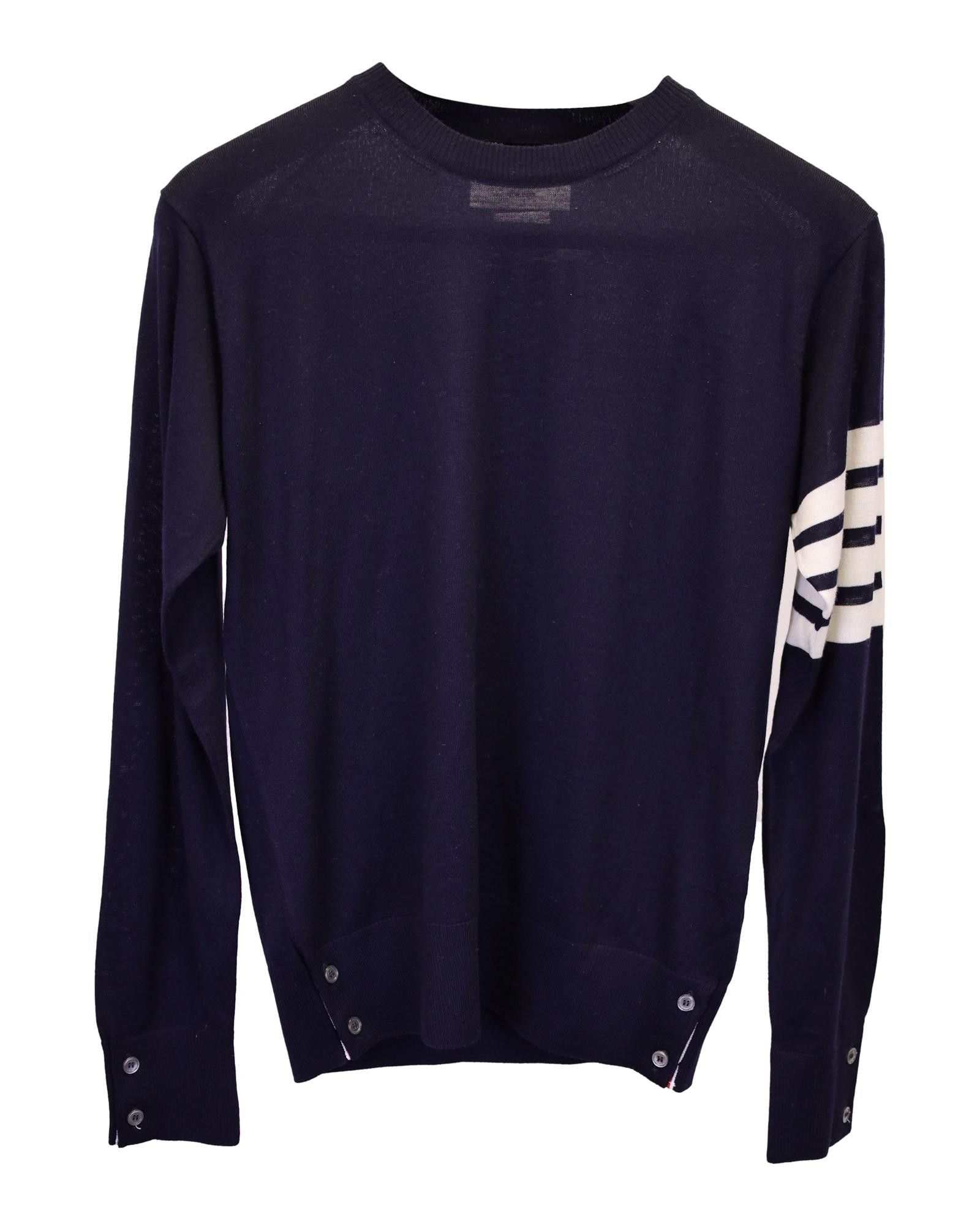 Thom Browne Navy 4-Bar Sweater