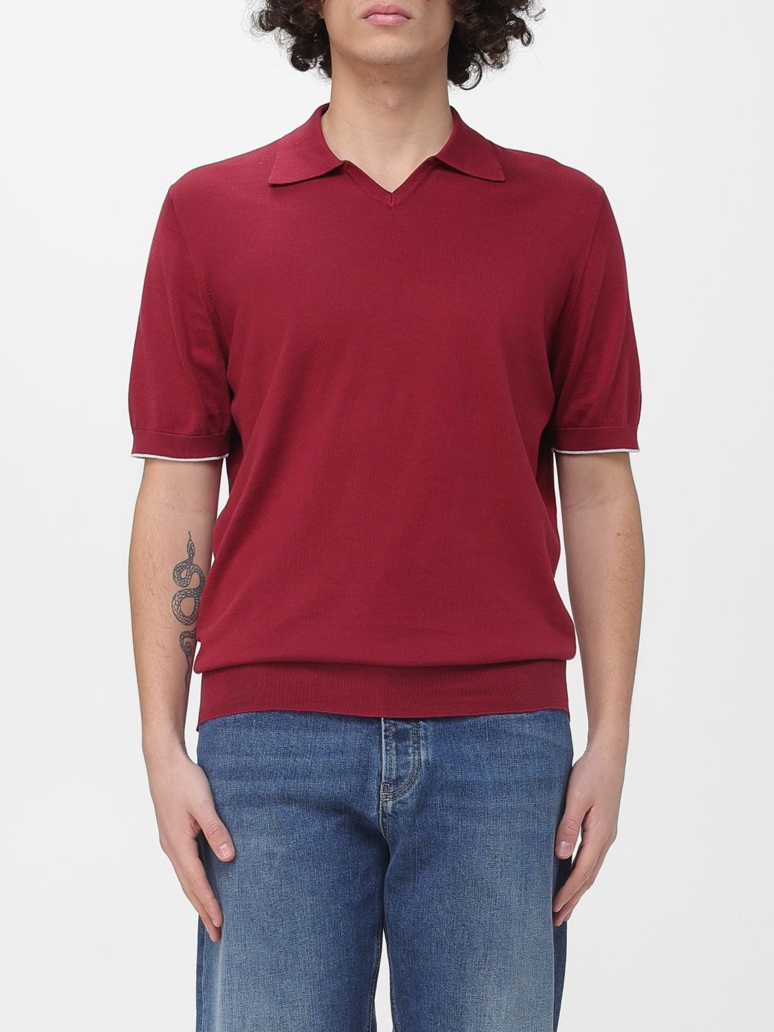 Brunello Cucinelli Brunello Cucinelli Polo Shirt Men Red Size US L / EU 52-54 / 3 - 1 Thumbnail
