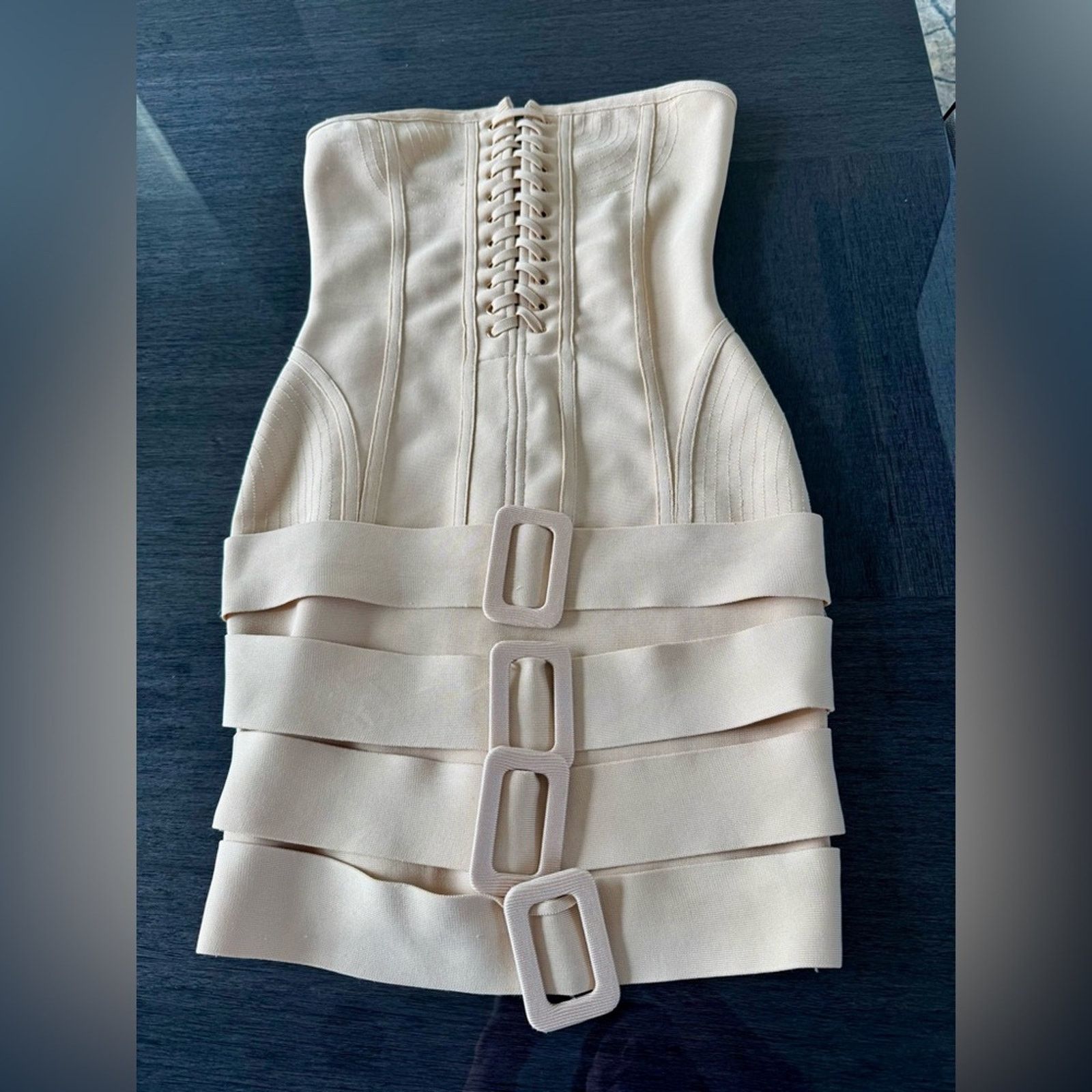 Other New Y2K Chic Strapless Bodycon Cream Dress size S Size S / US 4 / IT 40 - 3 Thumbnail