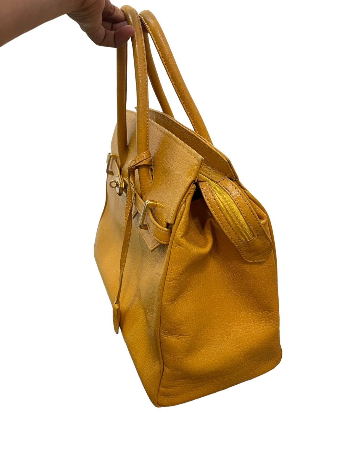 Japanese Brand Birkin Bag Leather Vintage Unknown Handmade Custom 1🟩 Size ONE SIZE - 4 Thumbnail