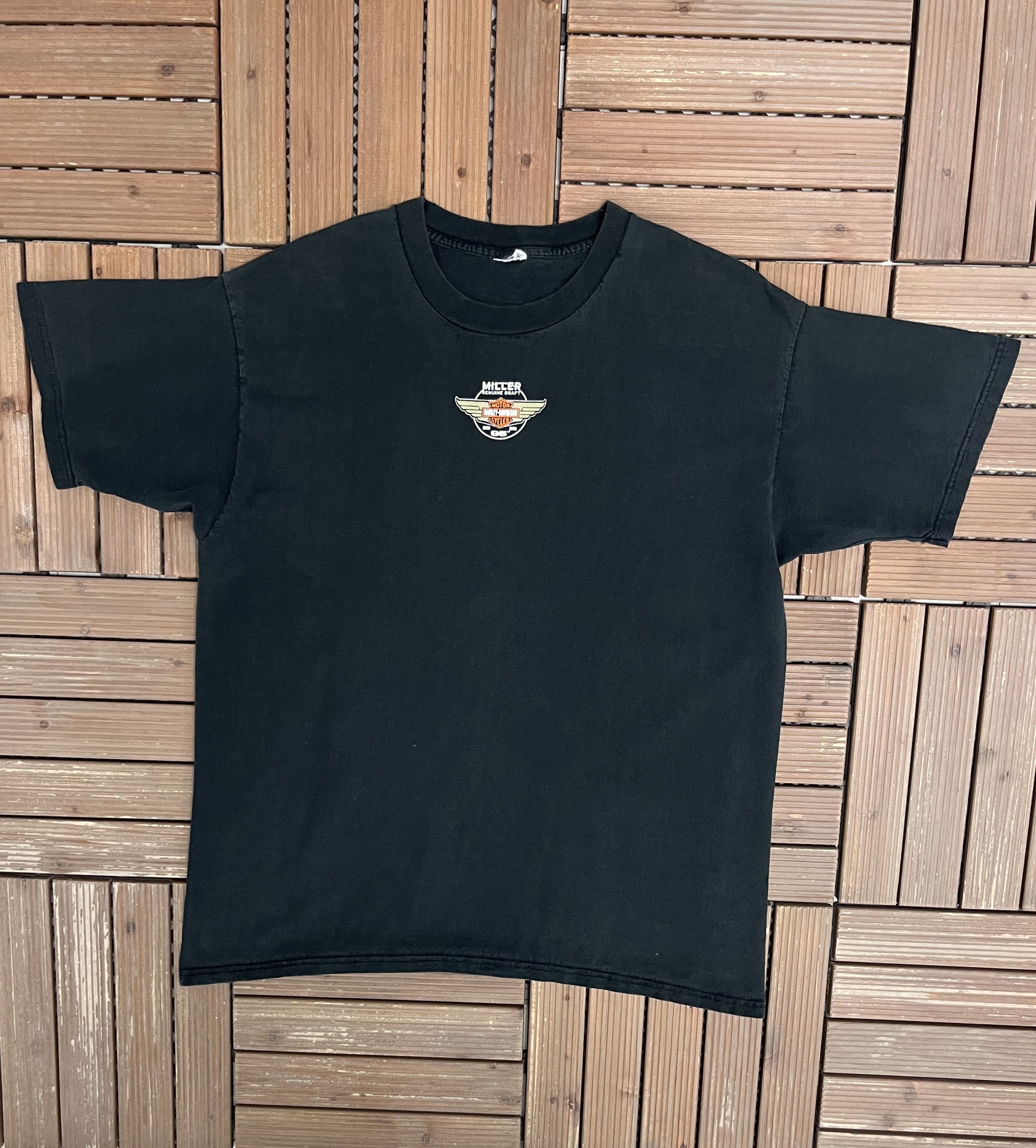 Vintage Harley Davidson Miller Genuine Draft Vintage Black T-Shirt Size US L / EU 52-54 / 3 - 1 Thumbnail