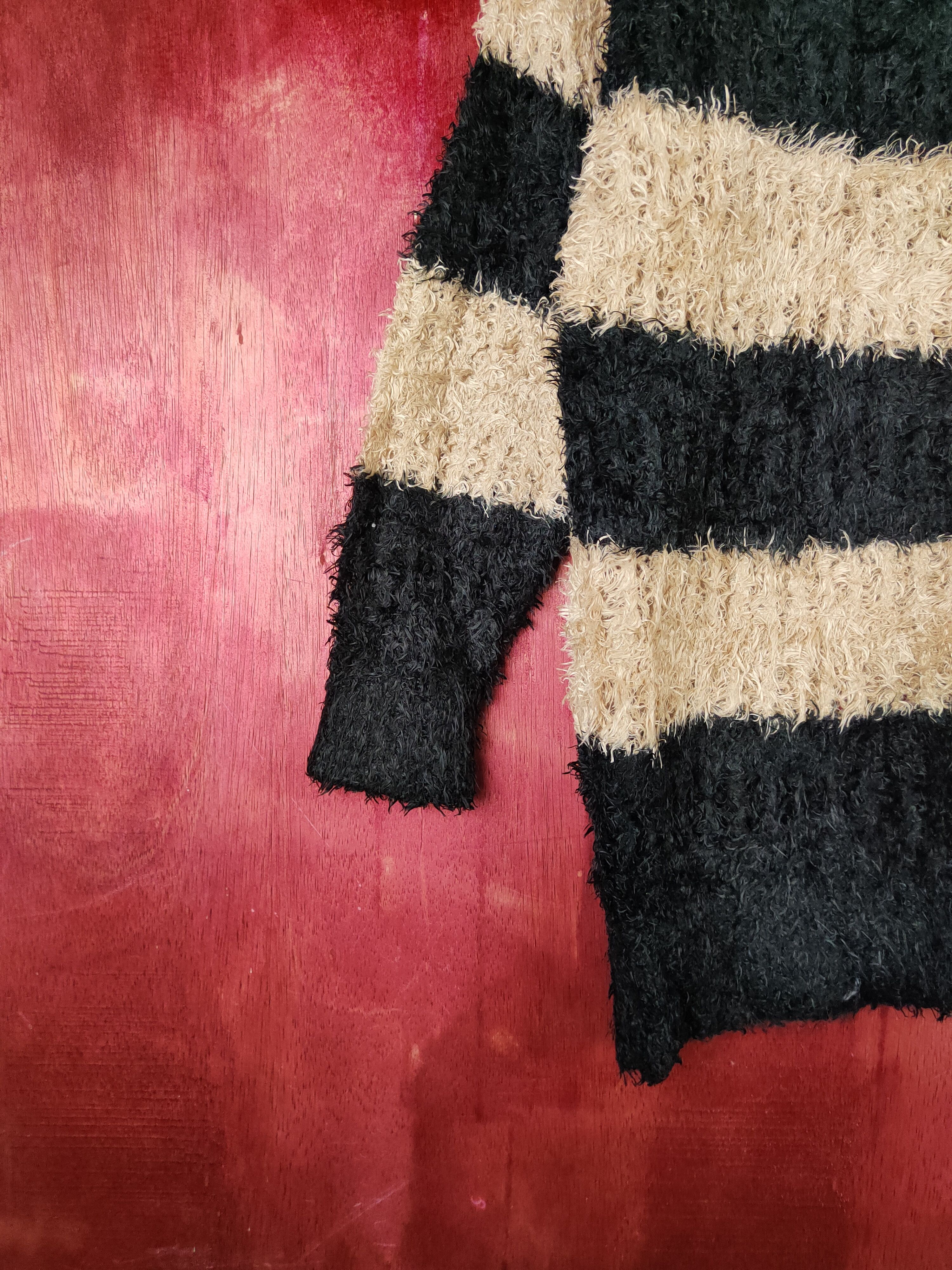 Homespun Knitwear × Japanese Brand × Solid and Striped Ingni Black Brown Shag Shaggy Fur Mohair Knitwear #S1954 Size M / US 6-8 / IT 42-44 - 4 Thumbnail