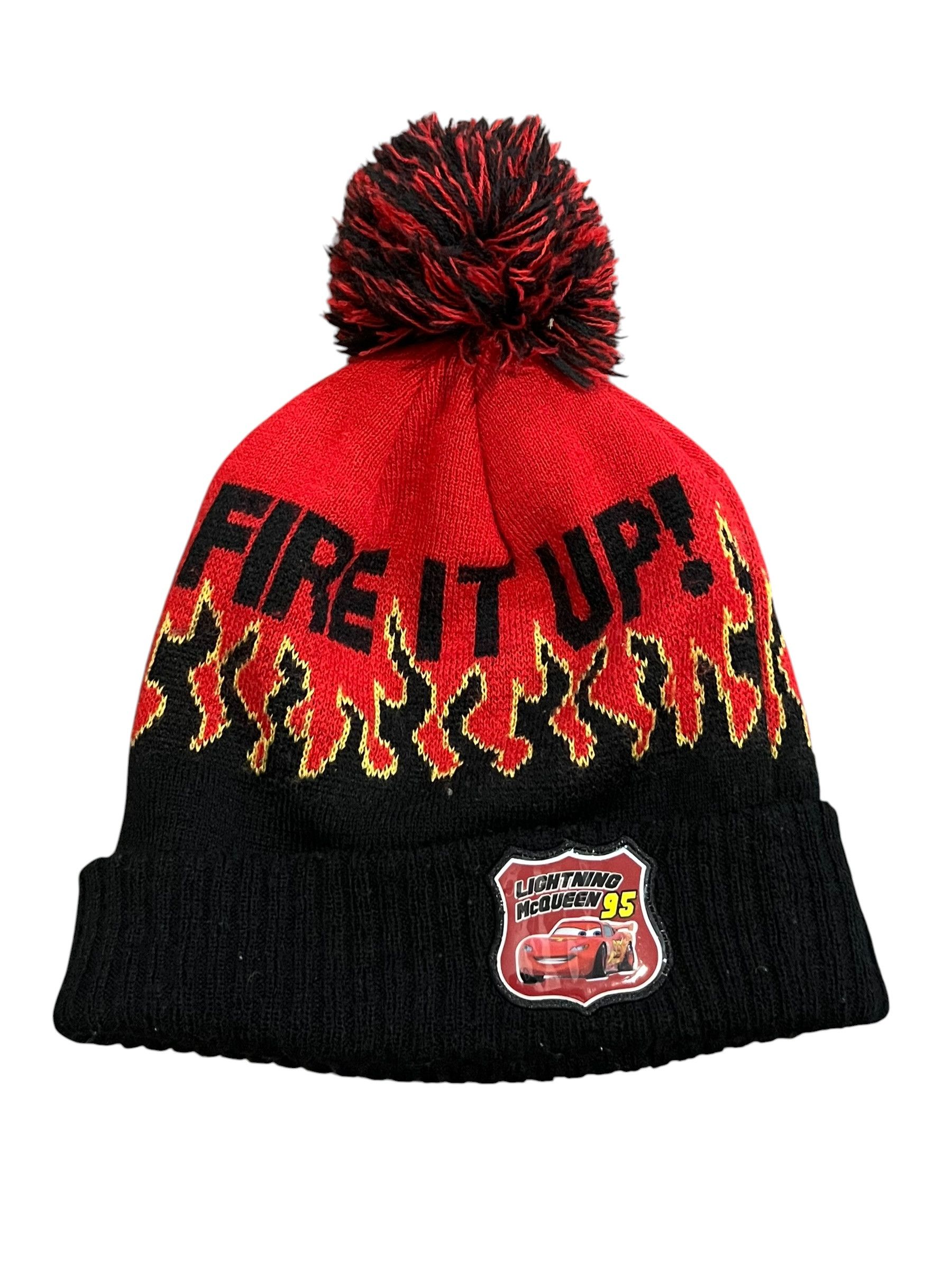 Cartoon Network Lightning McQueen “FIRE IT UP” Flame Beanie Size ONE SIZE - 1 Thumbnail