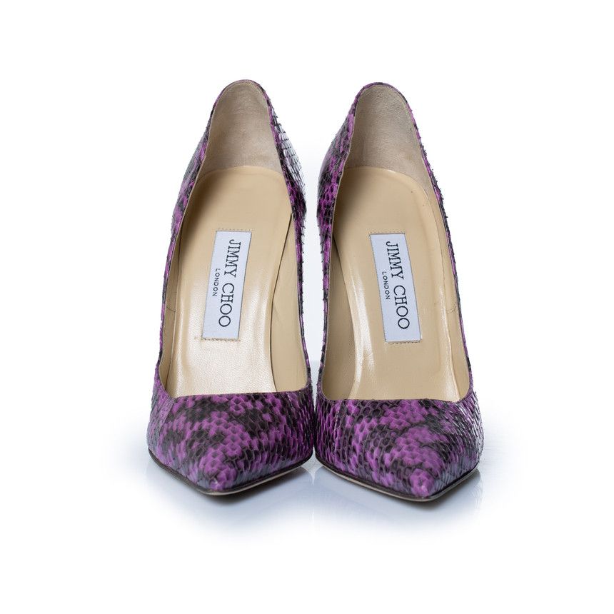 Jimmy Choo Jimmy Choo, purple leather python pumps Size US 6 / IT 36 - 5 Thumbnail