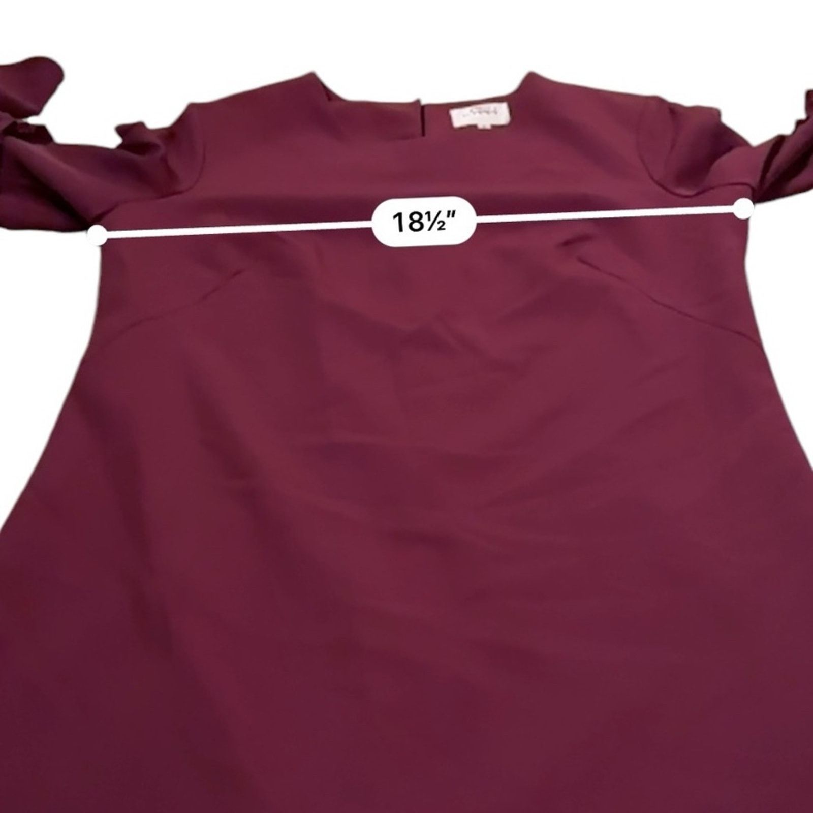 MILLY RTR Milly Cady Large Bell Ruffle Sleeve Wine Mini Dress Sz 8 Size M / US 6-8 / IT 42-44 - 14 Thumbnail