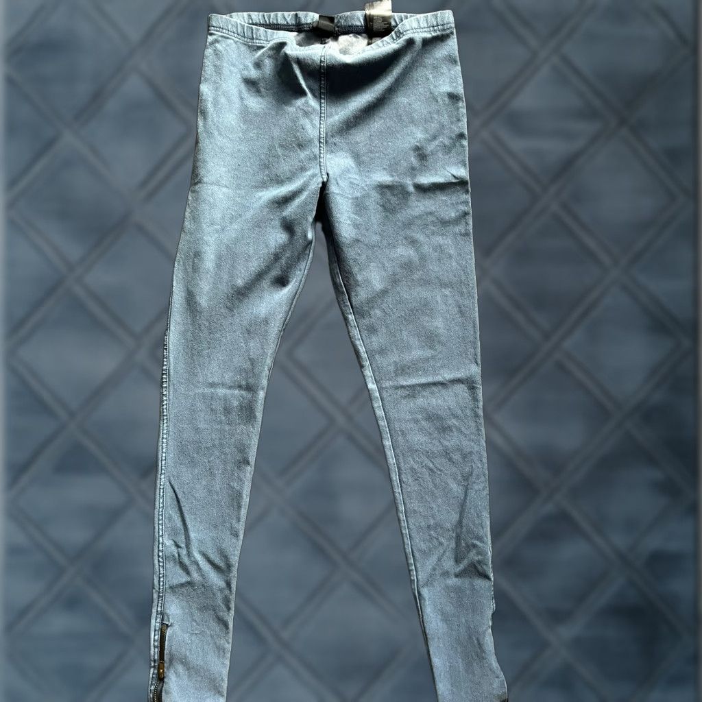 H&M H&M Leggings zip ankle Small Blue Solid waist Size 28" / US 6 / IT 42 - 1 Thumbnail