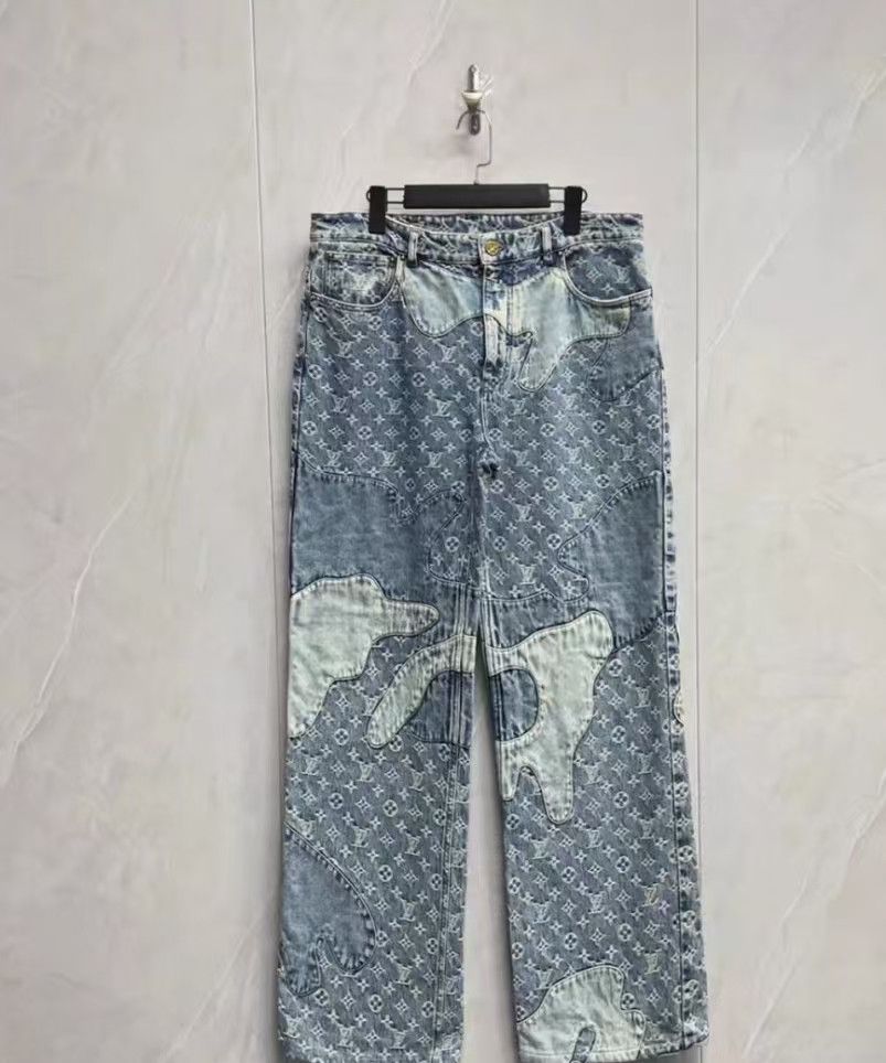 ルイヴィトンPATCHWORKED PORTRAIT DENIM PANTS Louis Vuitton Patchworked Portrait Denim Pants | REVERSIBLE
