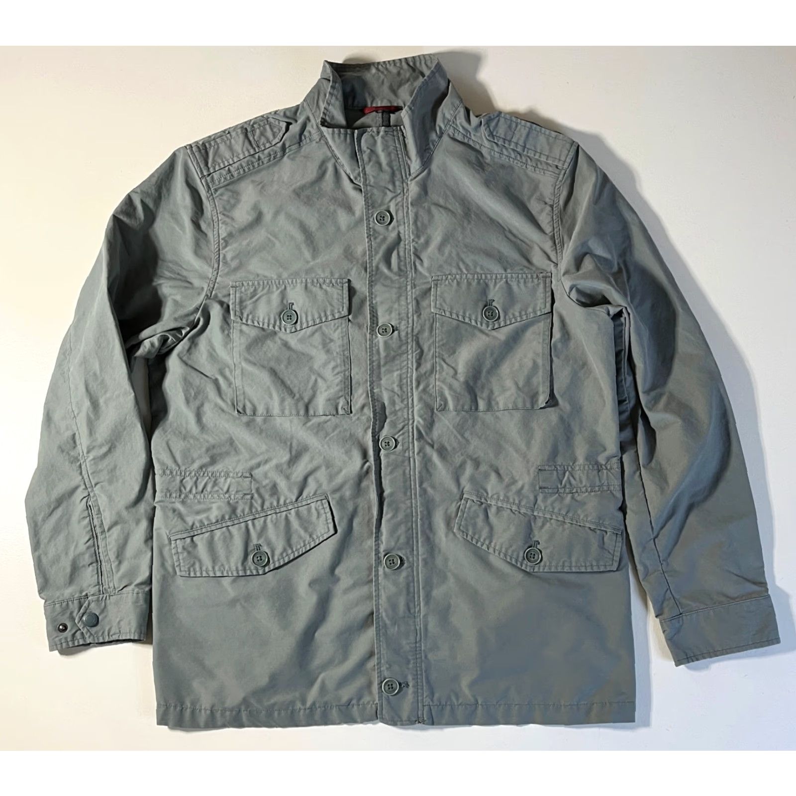 UNTUCKit VINTAGE UNTUCKit Vintner Field Jacket 40865 Men’s XL Gray Lightweight Pockets Canvas Cotton Blend Zip Button Fall Spring Mens Size US XL / EU 56 / 4 - 7 Thumbnail