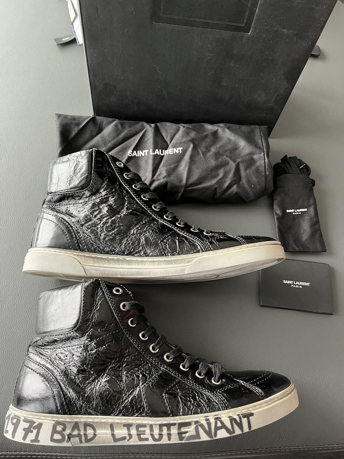 Saint Laurent Paris Super Rare Distressed Washed Saint Laurent Sneaker by Hedi Size US 9.5 / EU 42-43 - 15 Thumbnail