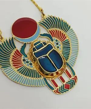 Other Handmade Egyptian scarab necklace with wings red sun disc Size ONE SIZE - 2 Thumbnail