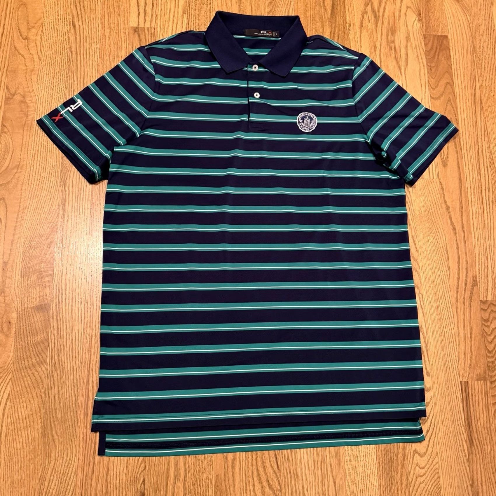 RLX Ralph Lauren RLX Ralph Lauren Golf Polo Shirt Men’s L Olympia Fields Stripe Golf Club Pattern Short Sleeve Multicolor POLO Shirt Mens Size US L / EU 52-54 / 3 - 2 Thumbnail