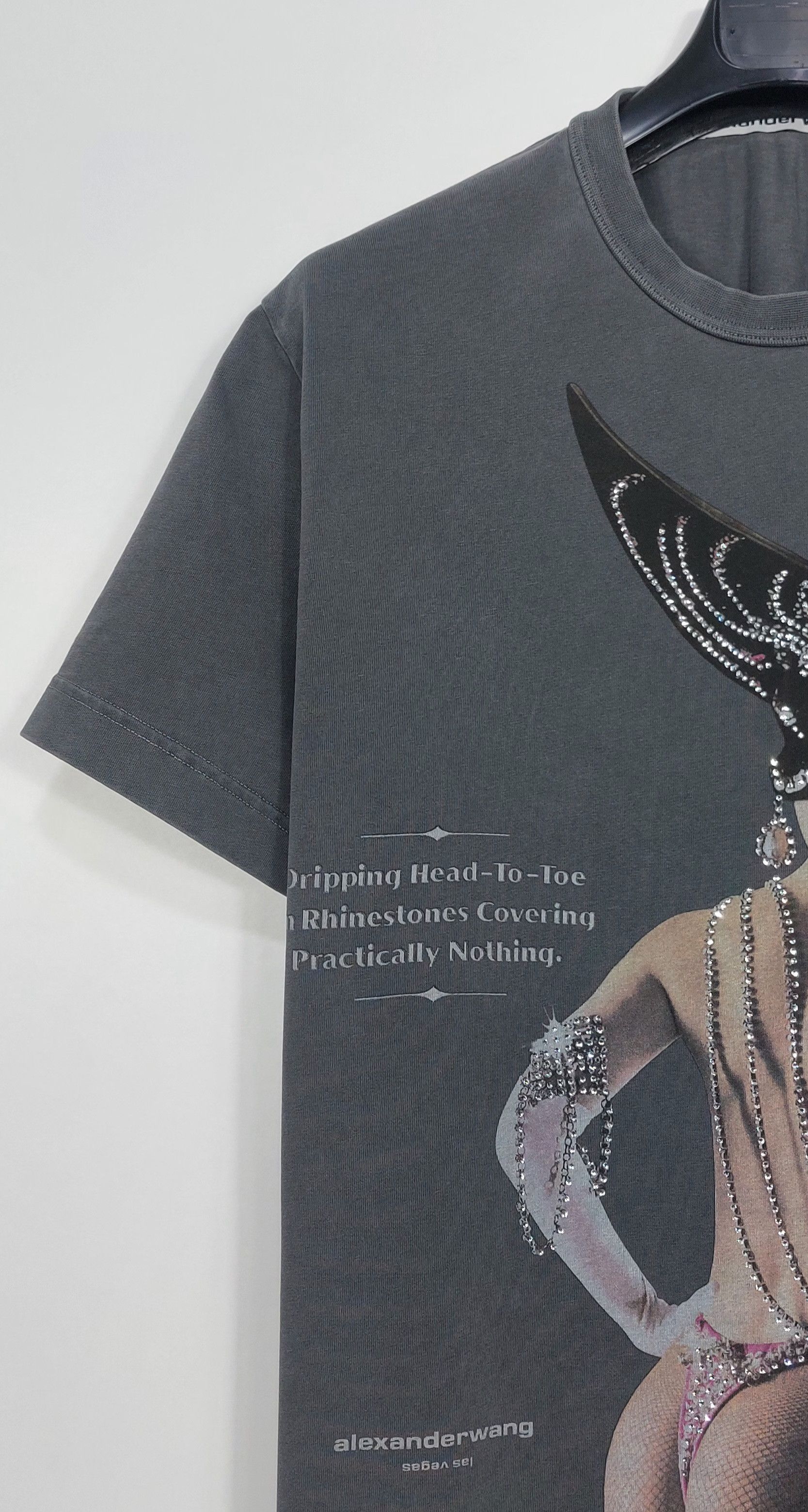 Alexander Wang rhinestone print tshirt - washed black M Size US M / EU 48-50 / 2 - 4 Thumbnail