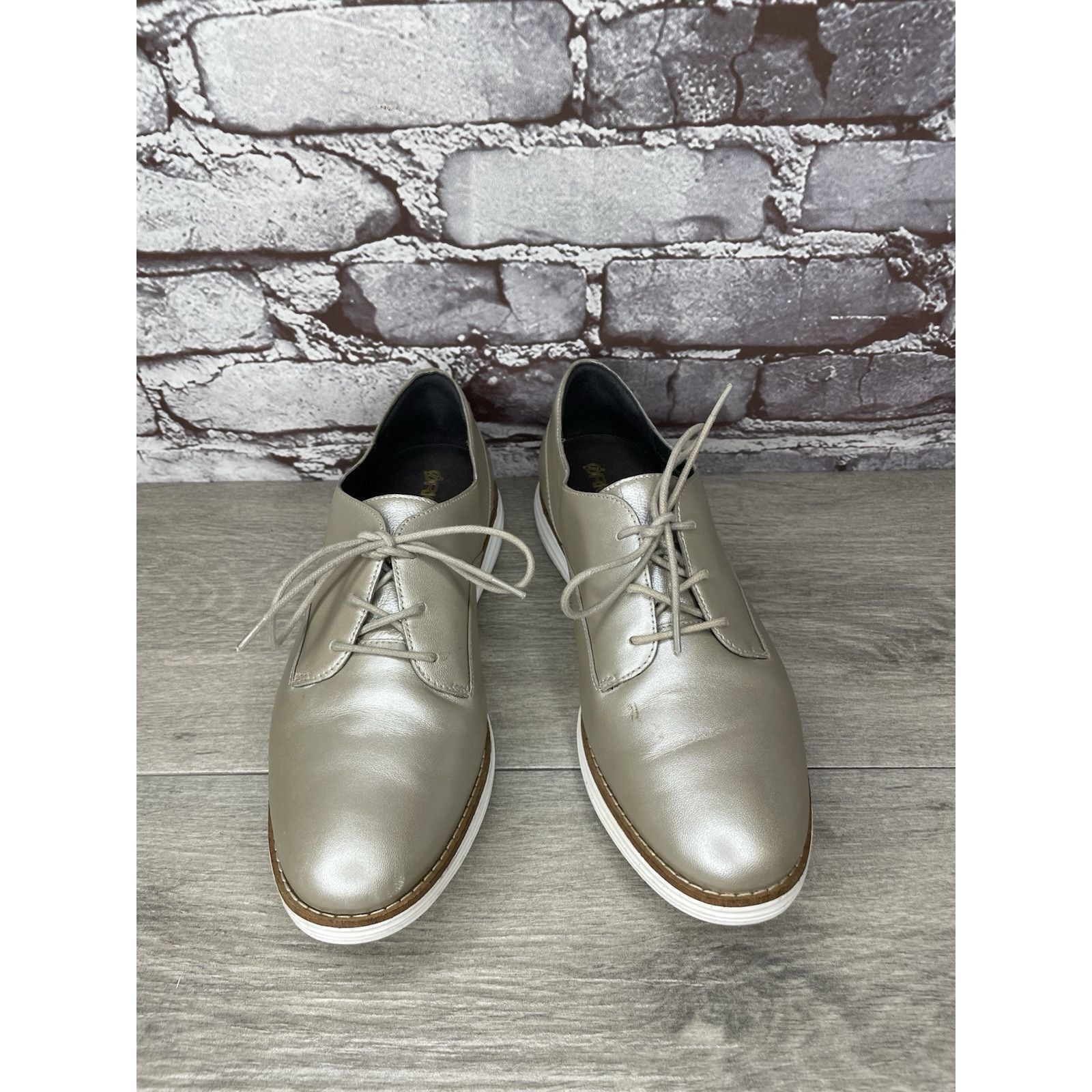 Cole Haan Cole Haan Original Grand Pearl Metallic Oxfords Shoes Women Size US 8 / IT 38 - 11 Thumbnail