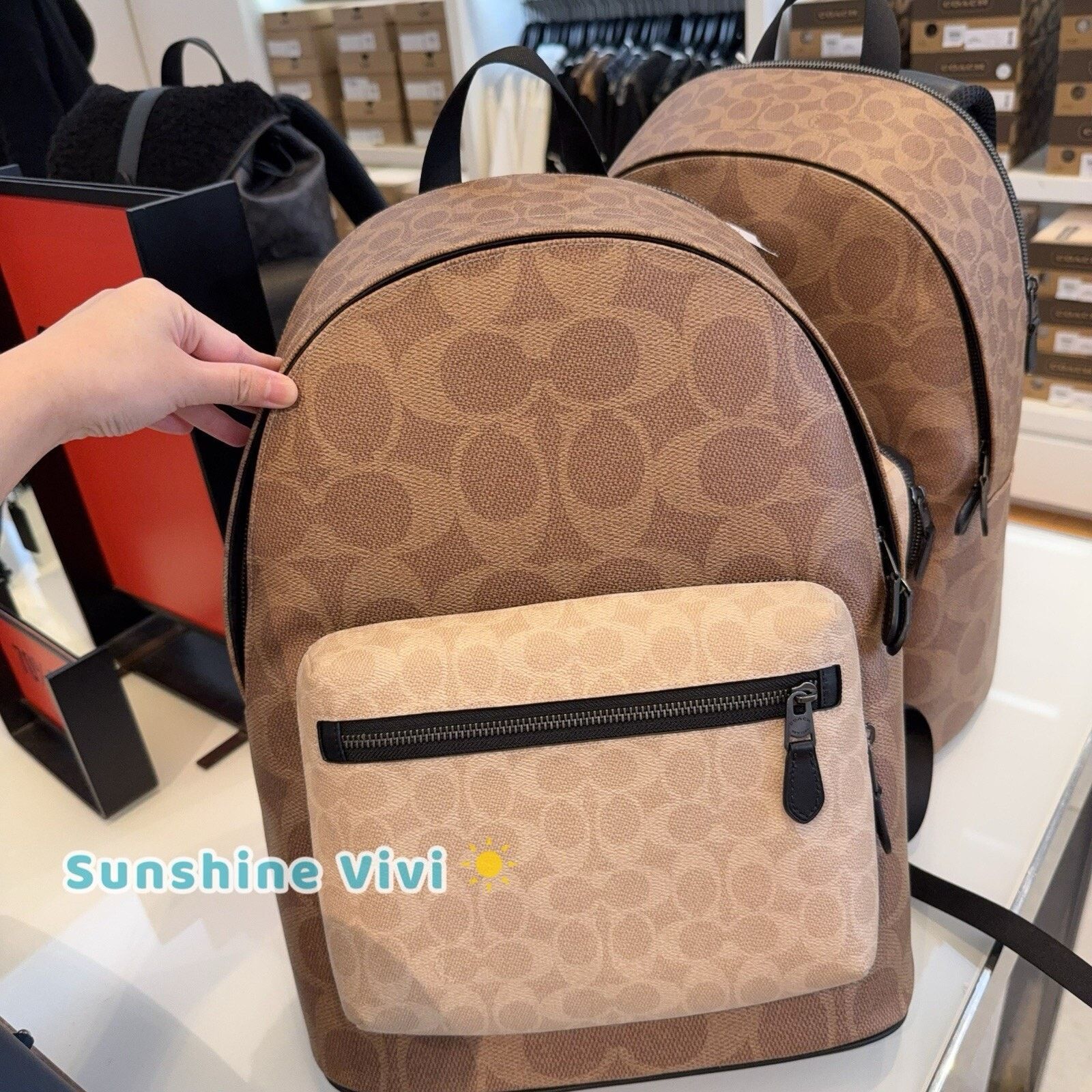 Coach NWT Coach Men’s West Backpack Signature CAB59 Sand/Tan Size ONE SIZE - 1 Thumbnail