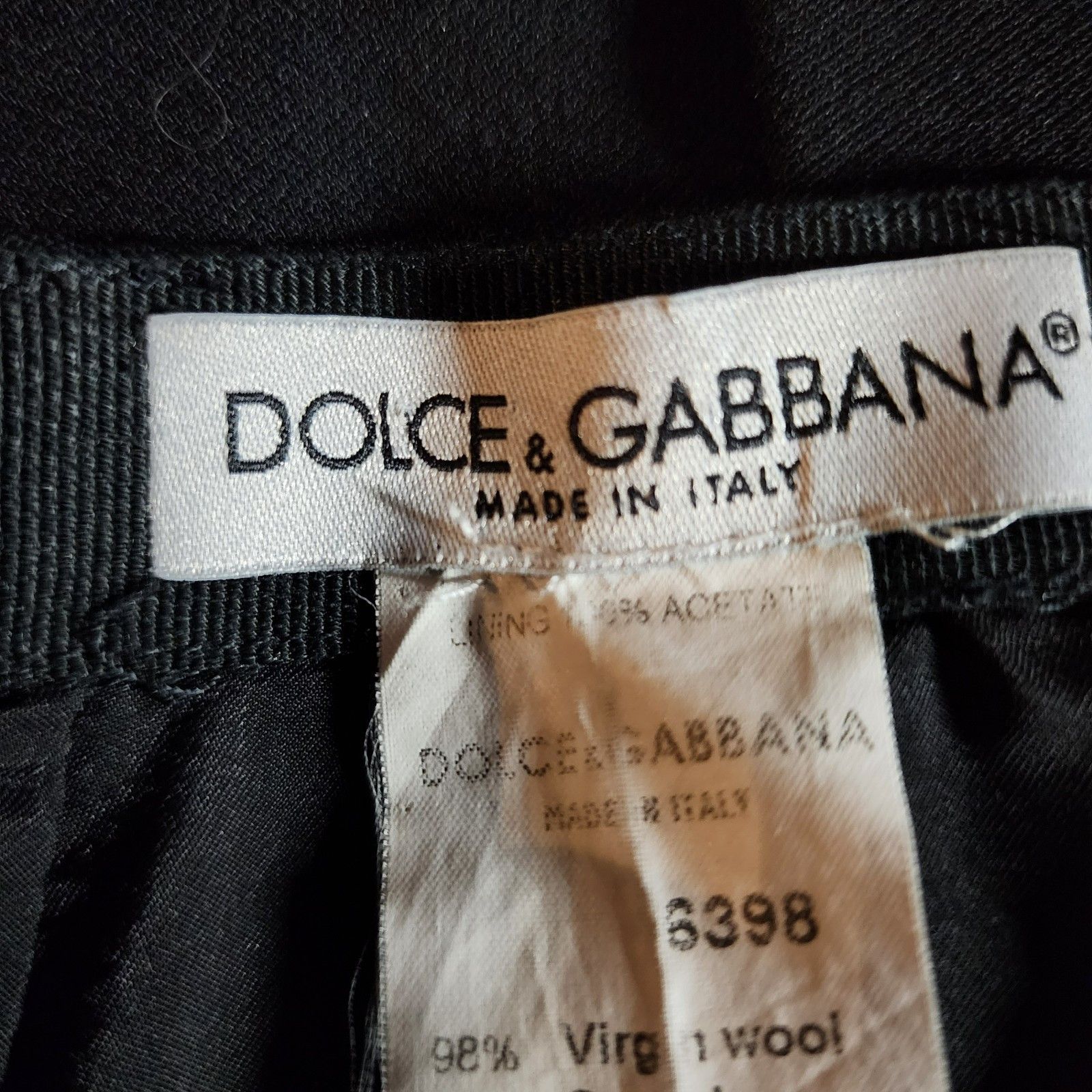 Dolce & Gabbana Dolce & Gabbana Skirt M Black Zip Acetate Wool Blend Size 30" / US 8 / IT 44 - 3 Thumbnail