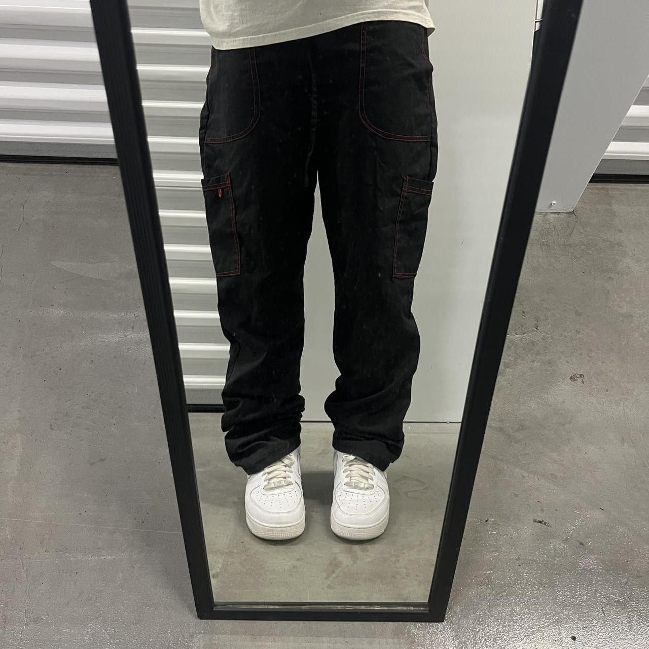 Japanese Brand × Vintage Vintage Y2K Black Cargo Sweatpants with relaxed fit! Size US 32 / EU 48 - 1 Thumbnail