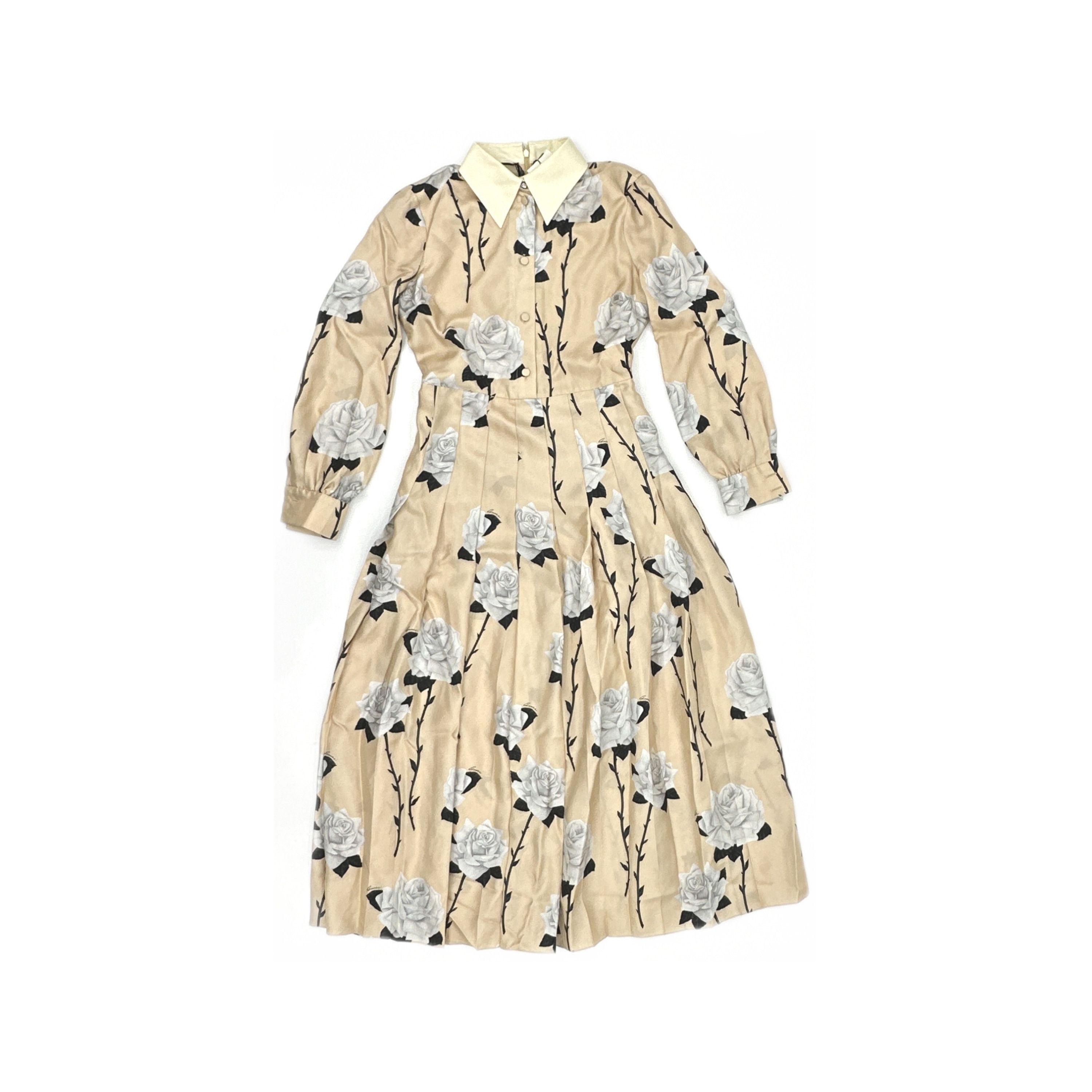 Gucci Gucci Floral Print Silk Midi Dress Size 36 Size XS / US 0-2 / IT 36-38 - 1 Thumbnail