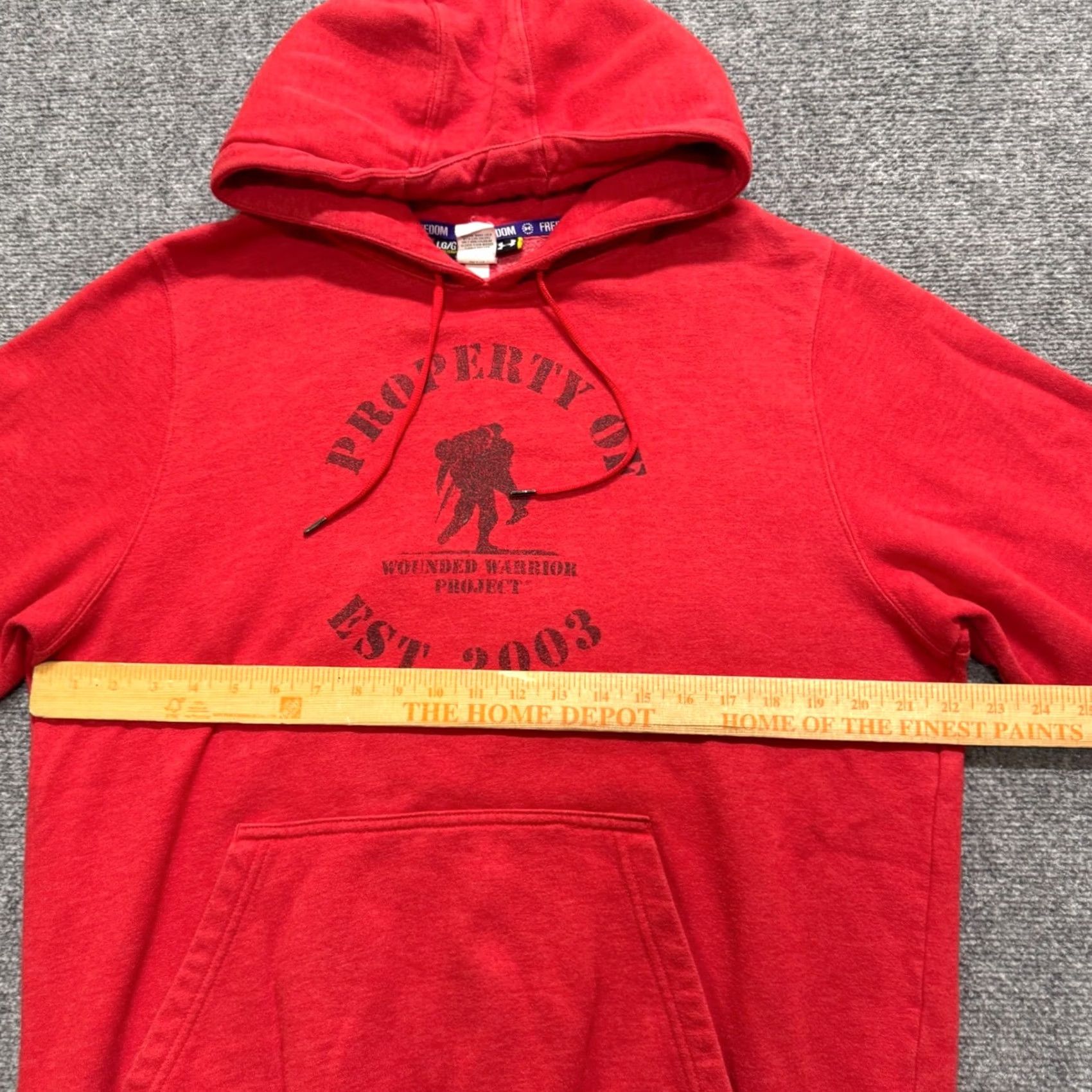 Under Armour Under Armour Hoodie Mens L Red Wounded Warrior Project USA America Sweatshirt Pullover Distressed Fade Size US L / EU 52-54 / 3 - 4 Thumbnail